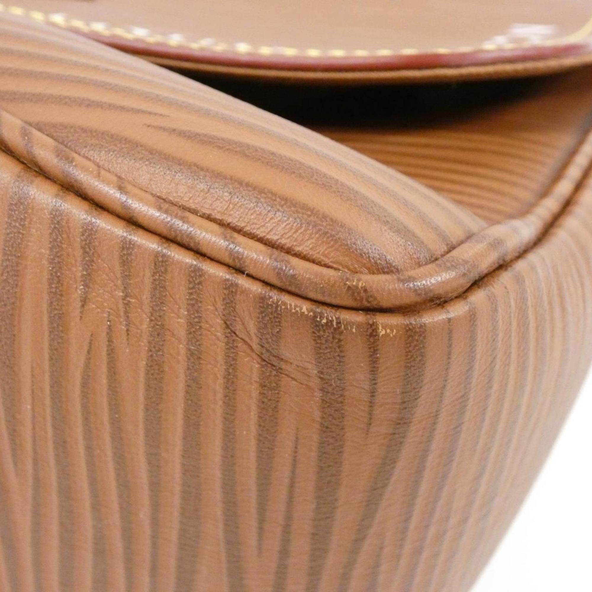 Louis Vuitton Beige Brown Cognac Leather Messenger Bag Shoulder Bag (Pre-Owned)
