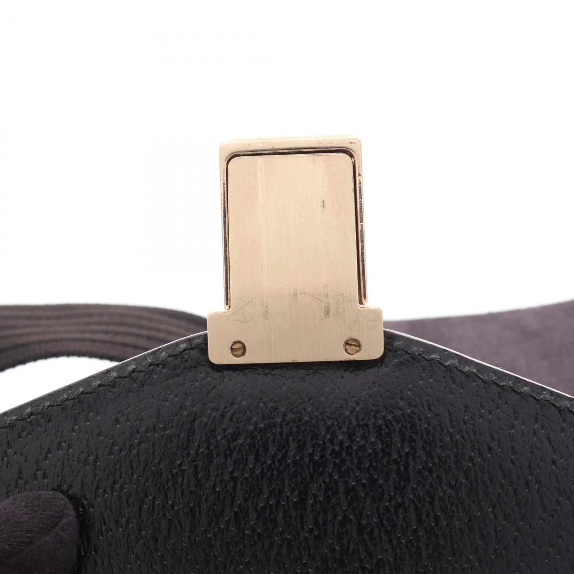 Salvatore Ferragamo Black Leather Handbag Shoulder Bag (Pre-Owned)