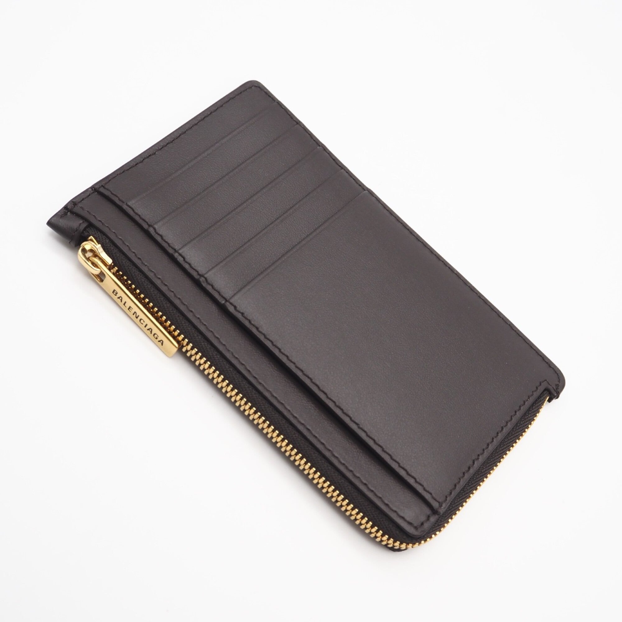 Balenciaga Brown Yellow Leather Coin Purse/Coin Case (Pre-Owned)