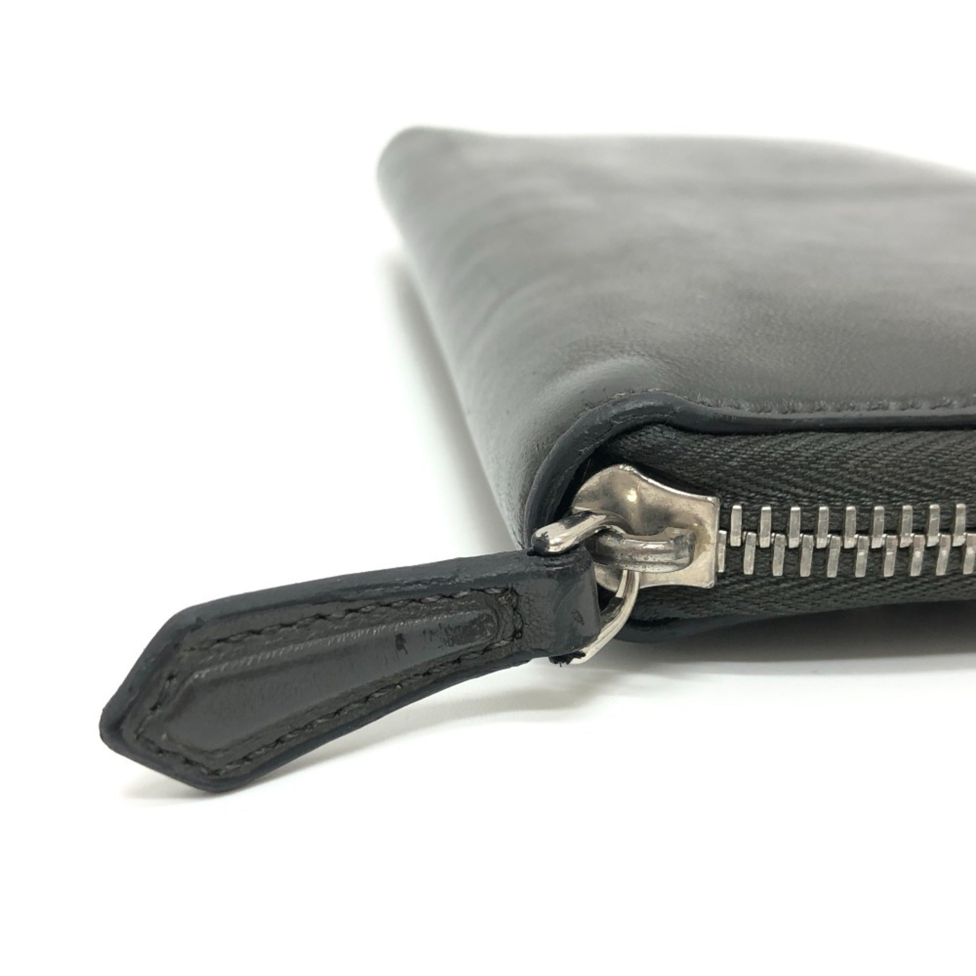 Fendi Gray Leather Long Wallet (Bi-Fold) (Pre-Owned)
