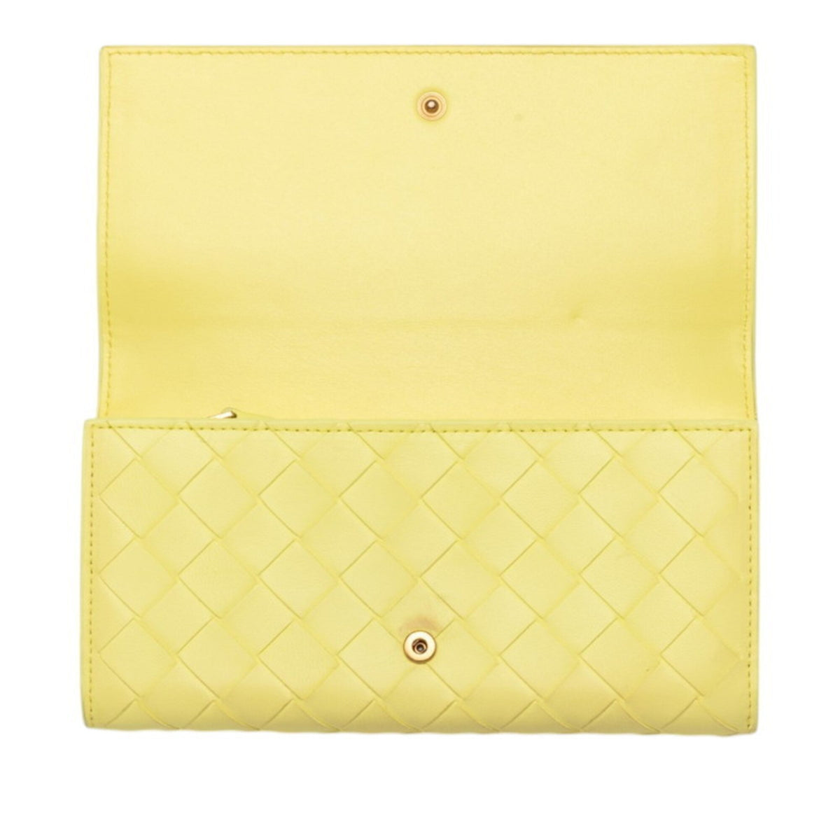 Bottega Veneta Yellow Leather Long Wallet (Bi-Fold) (Pre-Owned)