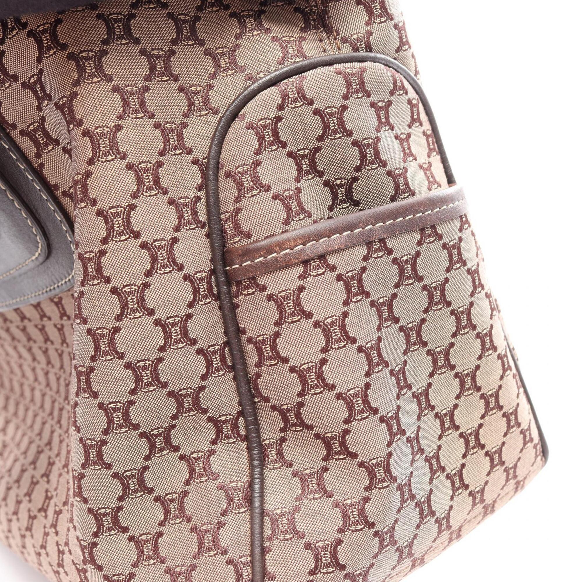 Celine Beige Brown Canvas Leather Handbag (Pre-Owned)