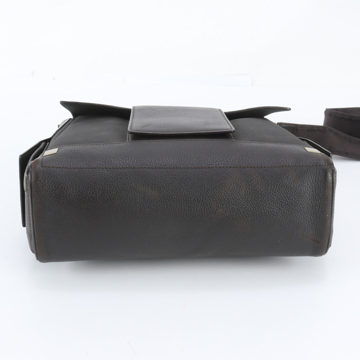 Dunhill Brown Leather Coated Canvas Messenger Bag Shoulder Bag Tote Bag (Pre-Owned)