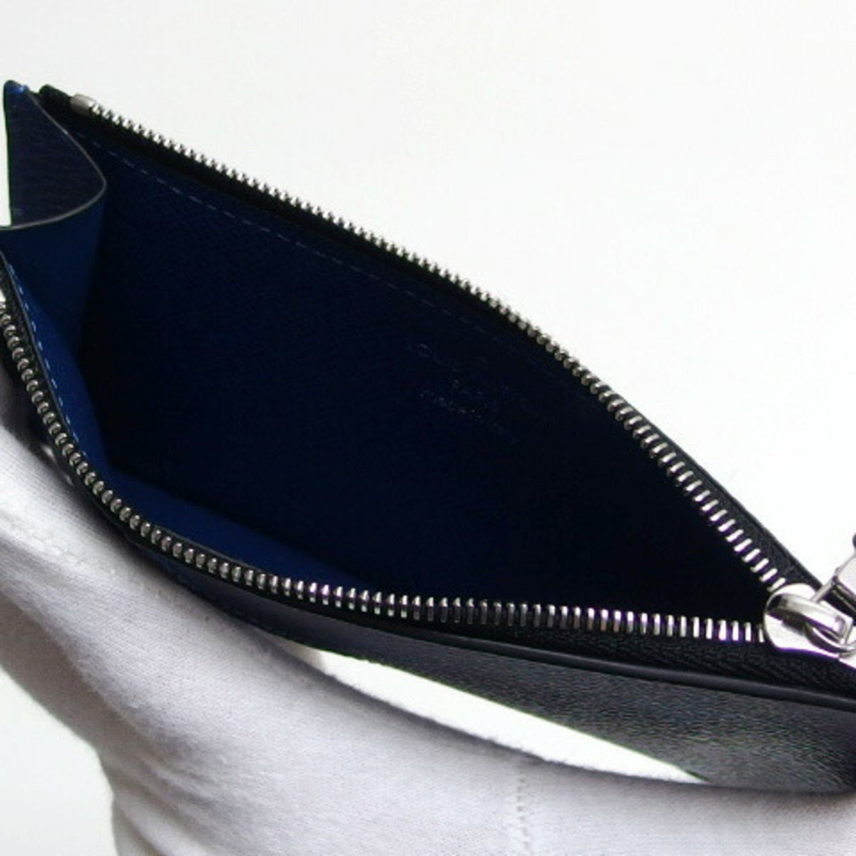 Louis Vuitton Blue Cobalt Monogram Canvas Taiga Leather Leather Coin Purse/Coin Case (Pre-Owned)