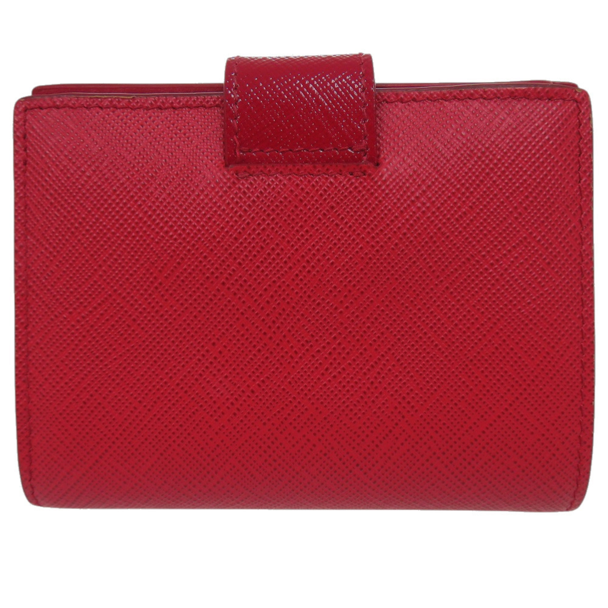 Prada Fuoco Red Color Leather Wallet (Bi-Fold) (Pre-Owned)