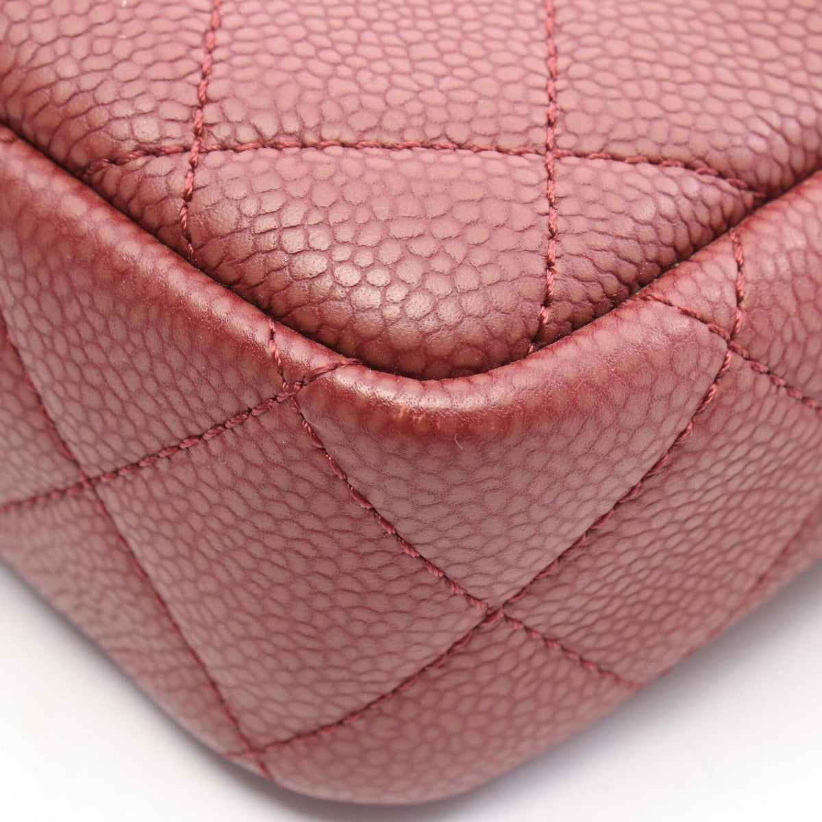 Chanel Bordeaux Grained Calfskin Handbag Shoulder Bag (Pre-Owned)
