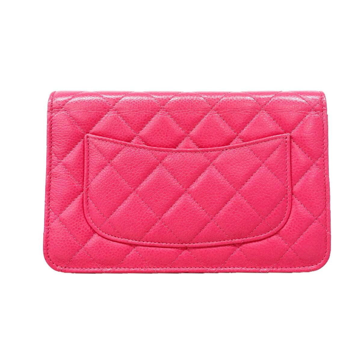 Chanel Pink Grained Calfskin Chain/Shoulder Wallet (Pre-Owned)