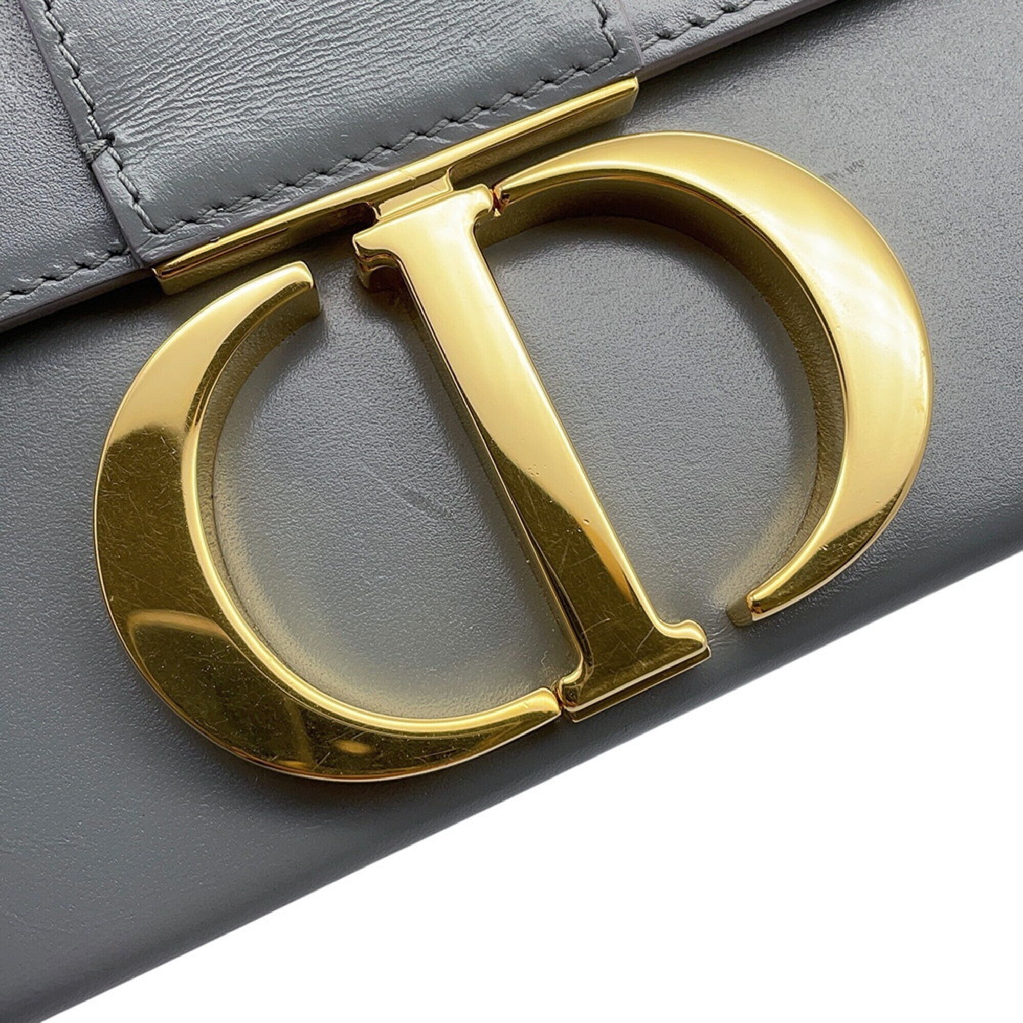 Christian Dior Gray Leather Handbag Shoulder Bag (Pre-Owned)