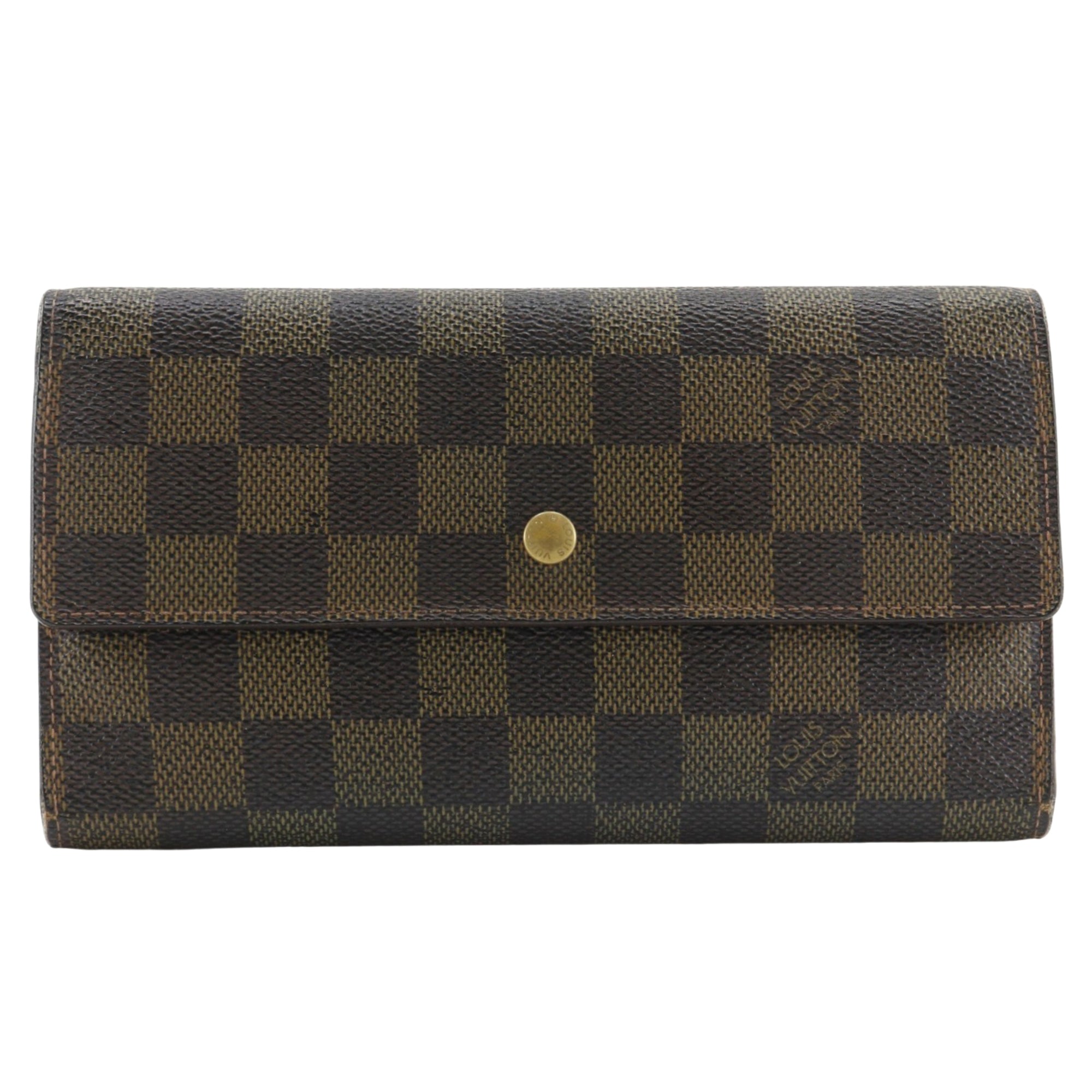 Louis Vuitton Damier Brown Damier Canvas Long Wallet (Bi-Fold) (Pre-Owned)