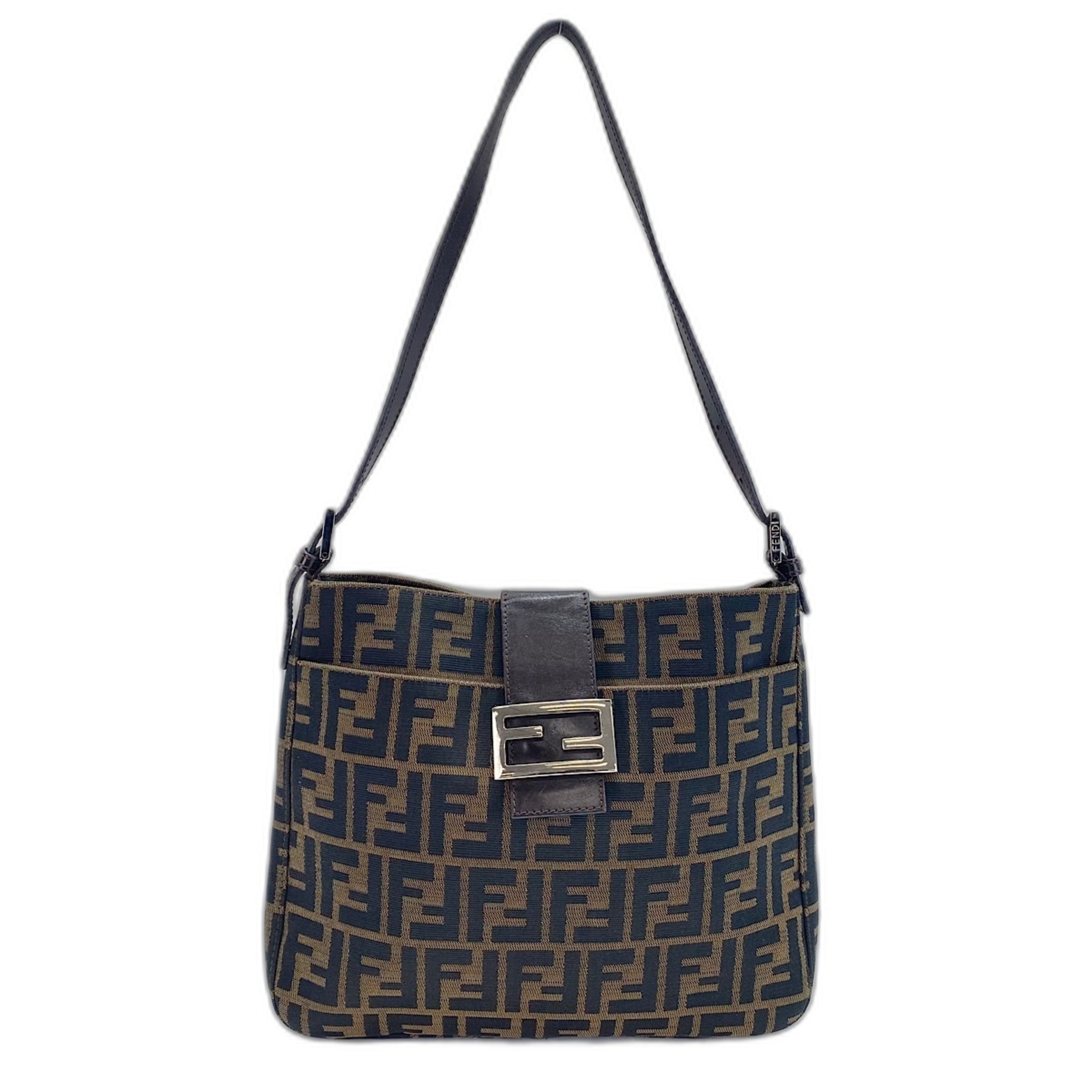 Fendi Brown Canvas Shoulder Bag (Pre-Owned)