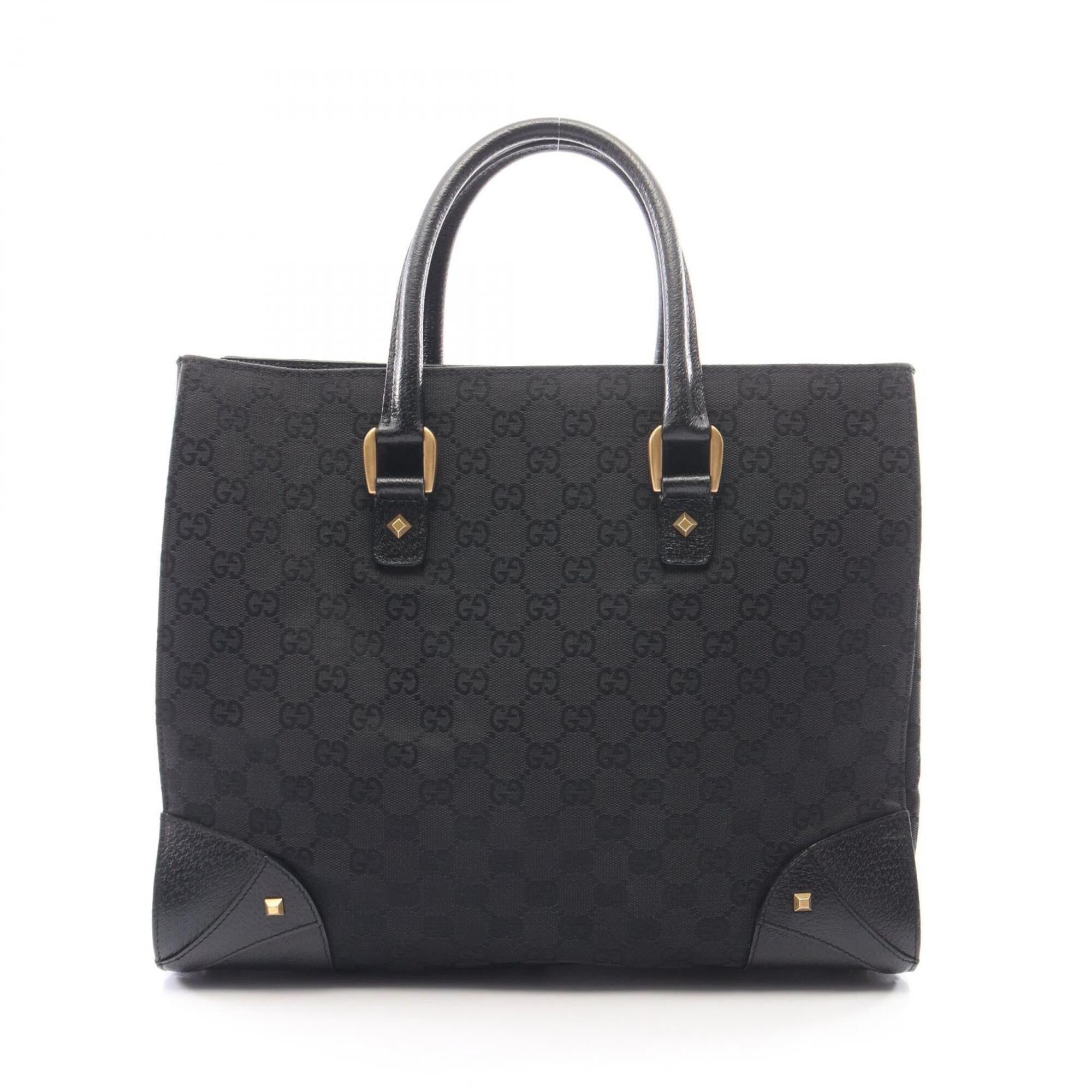 Gucci Black Canvas Leather Handbag (Pre-Owned)