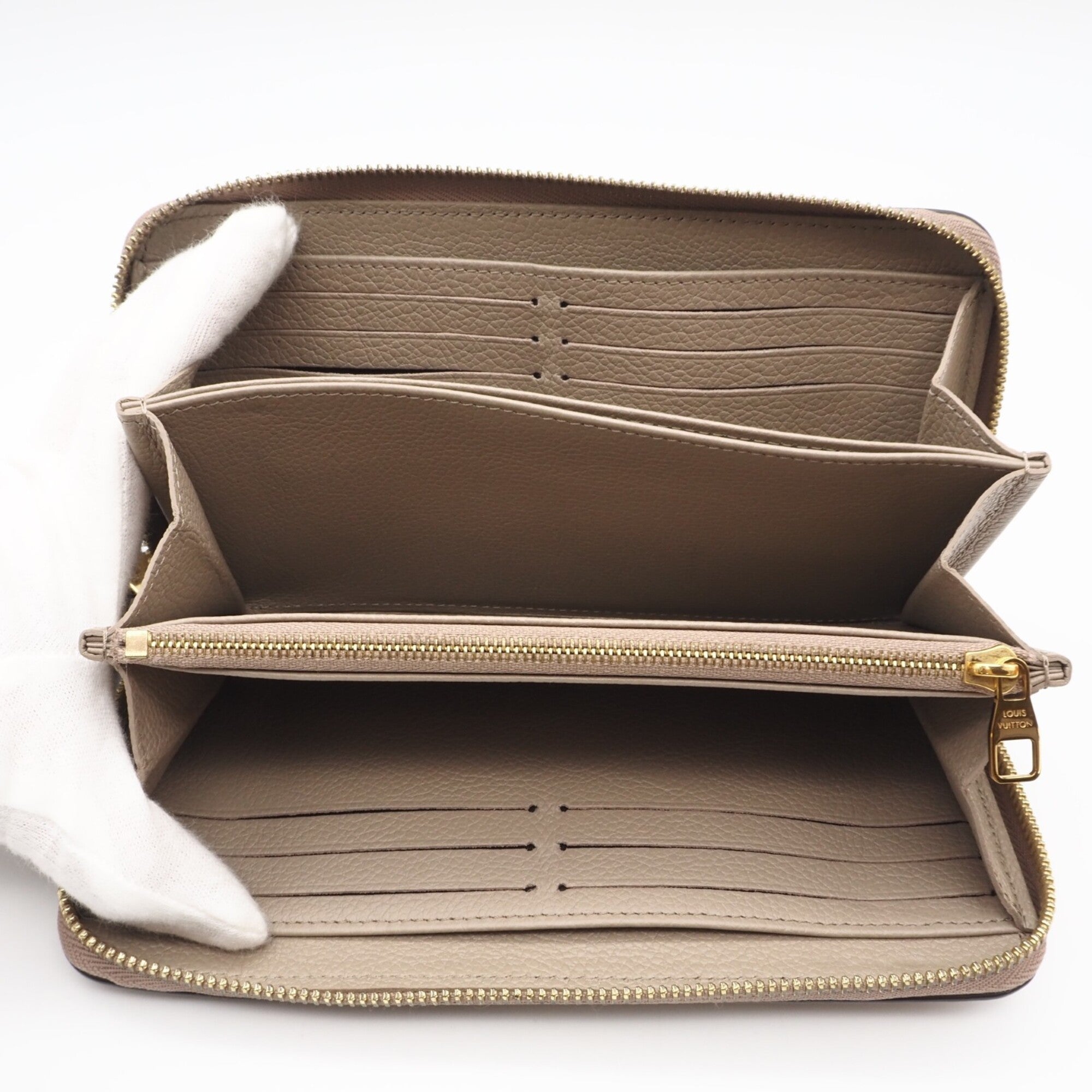 Louis Vuitton Monogram Empreinte Beige Leather Long Wallet (Bi-Fold) (Pre-Owned)