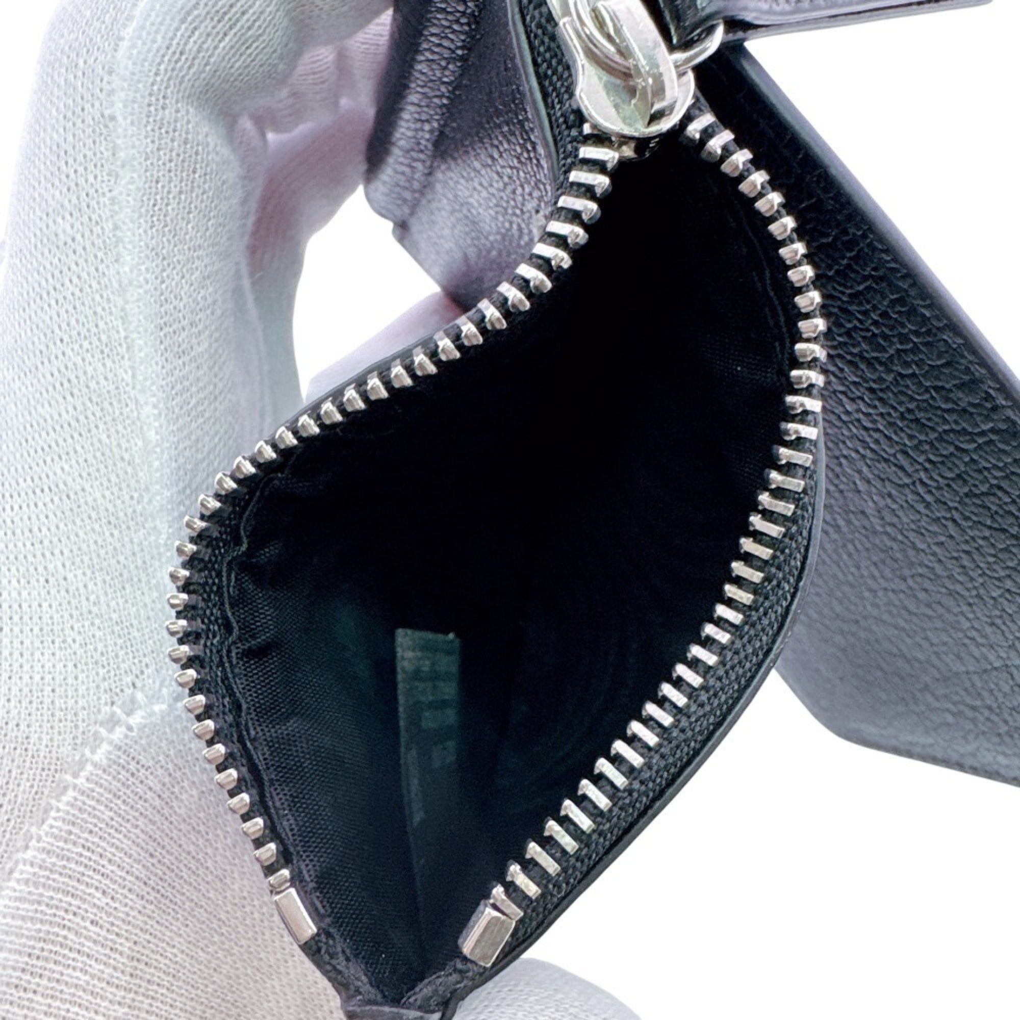 Maison Margiela Black Leather Coin Purse/Coin Case (Pre-Owned)