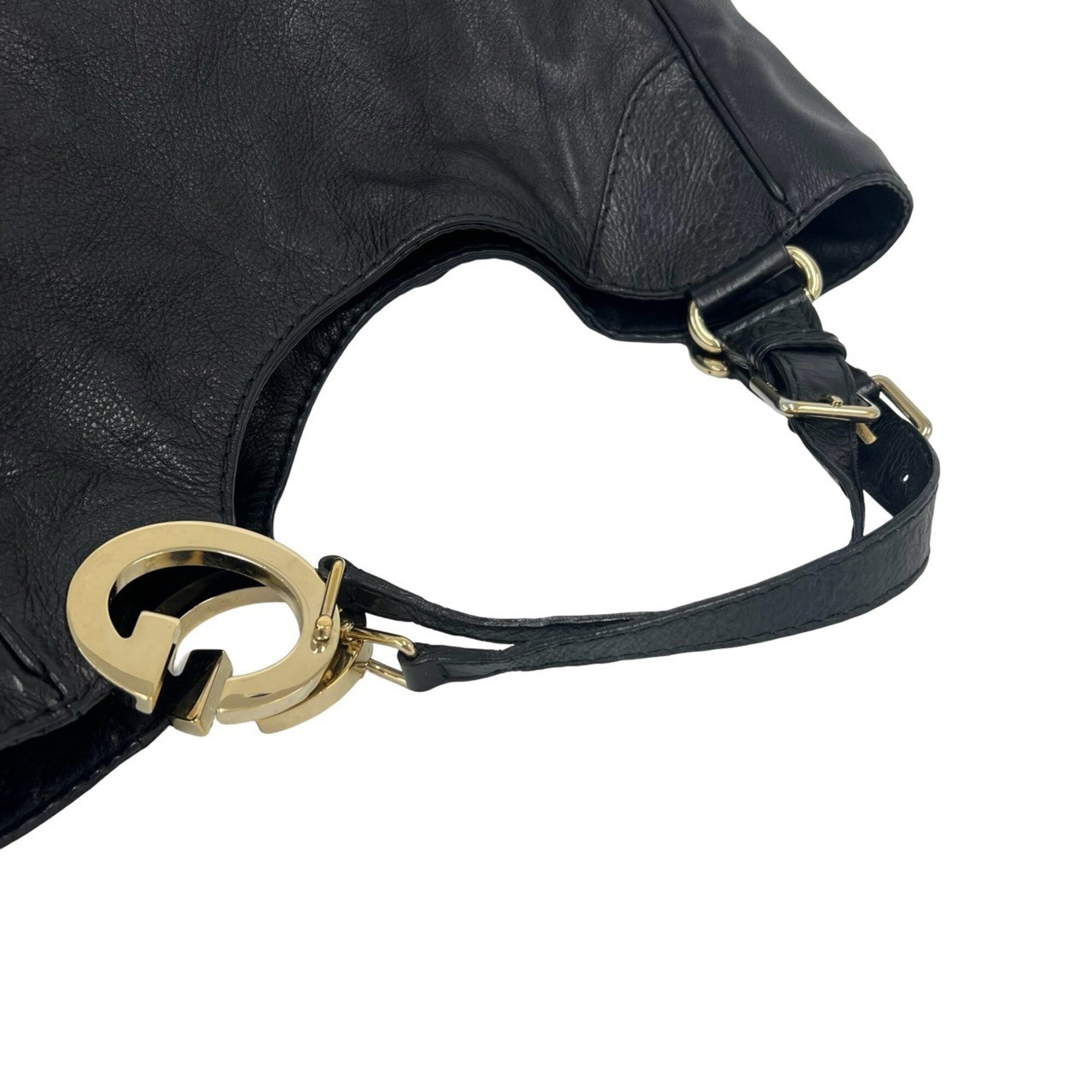 Gucci Black Leather Handbag Tote Bag (Pre-Owned)