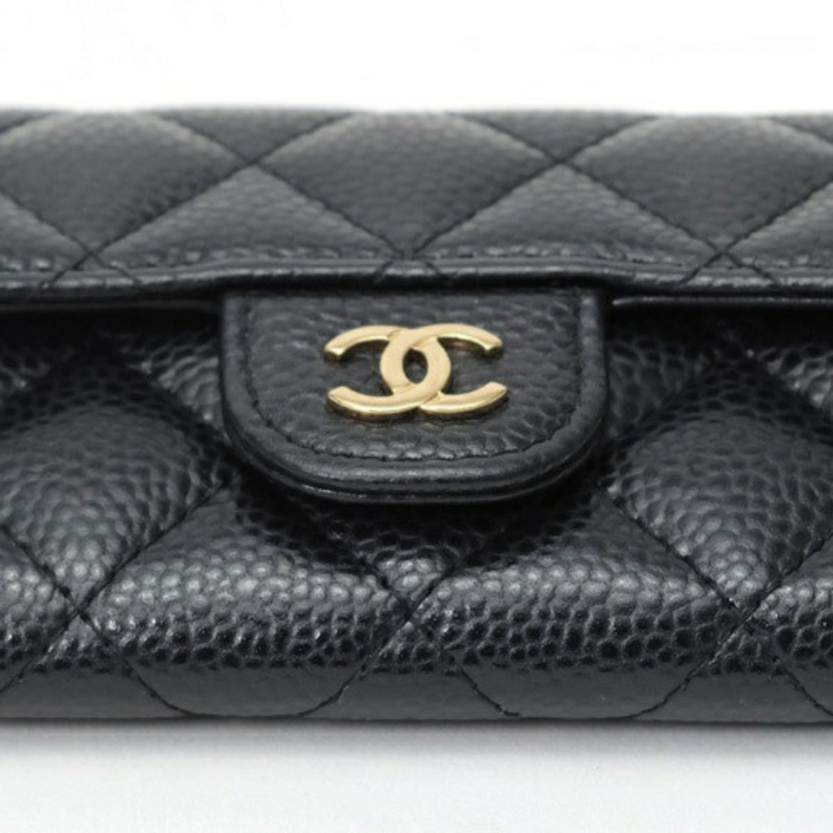 Chanel Matelasse Black Grained Calfskin Coin Purse/Coin Case (Pre-Owned)