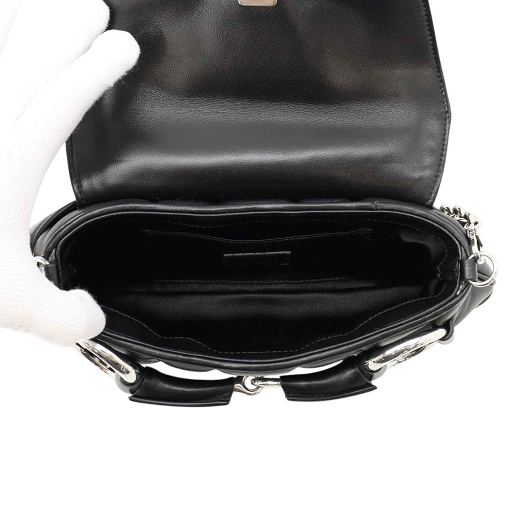 Gucci Horsebit Black Leather Handbag (Pre-Owned)