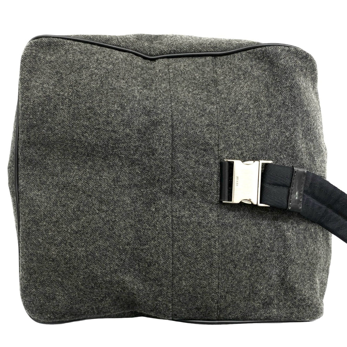 Prada Gray Wool Nylon Boston Bag Shoulder Bag (Pre-Owned)
