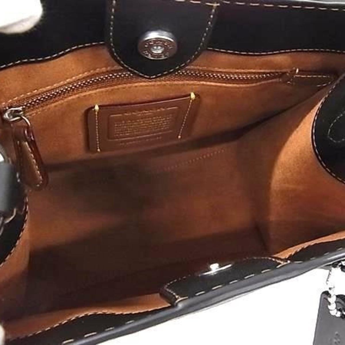 Coach Black Red Color Leather Handbag Shoulder Bag (Pre-Owned)