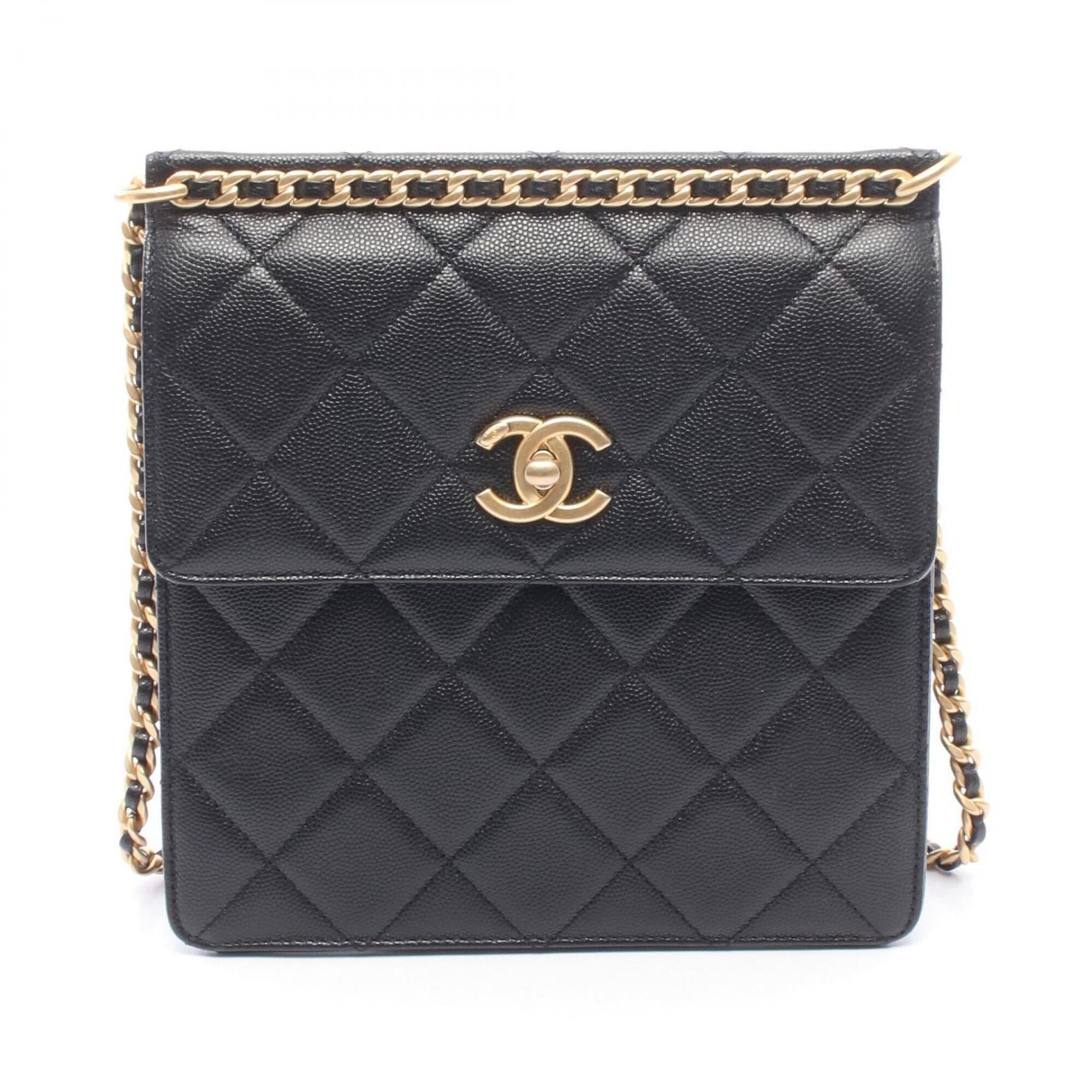 Chanel Matelasse Black Grained Calfskin Backpack Handbag (Pre-Owned)