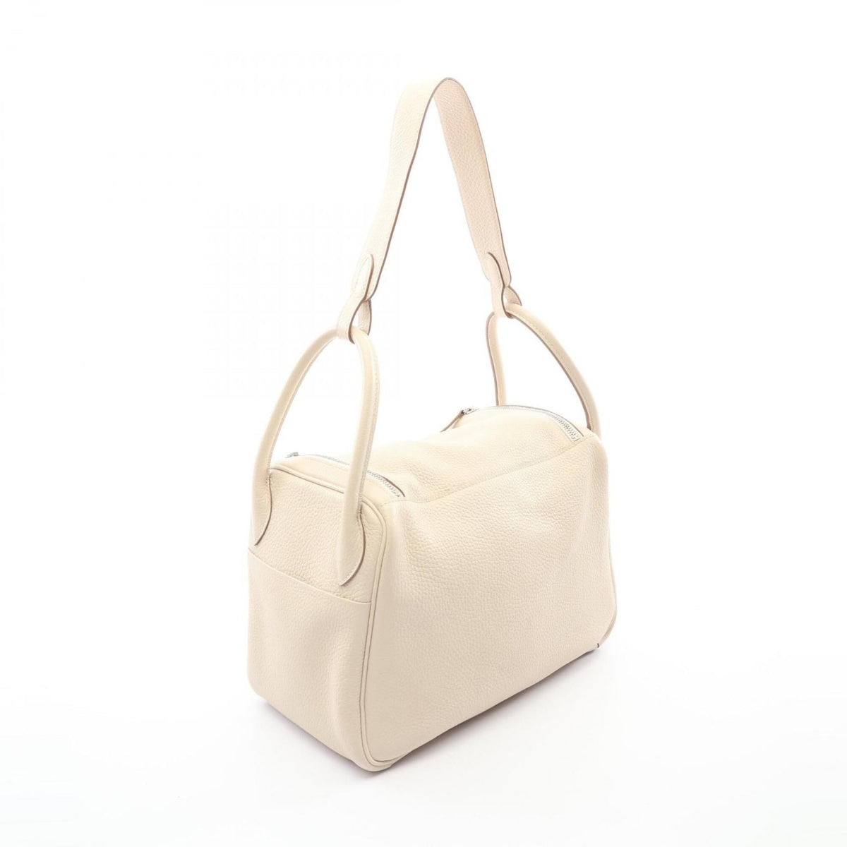Hermes Ivory Taurillon Clemence Leather Handbag Shoulder Bag (Pre-Owned)