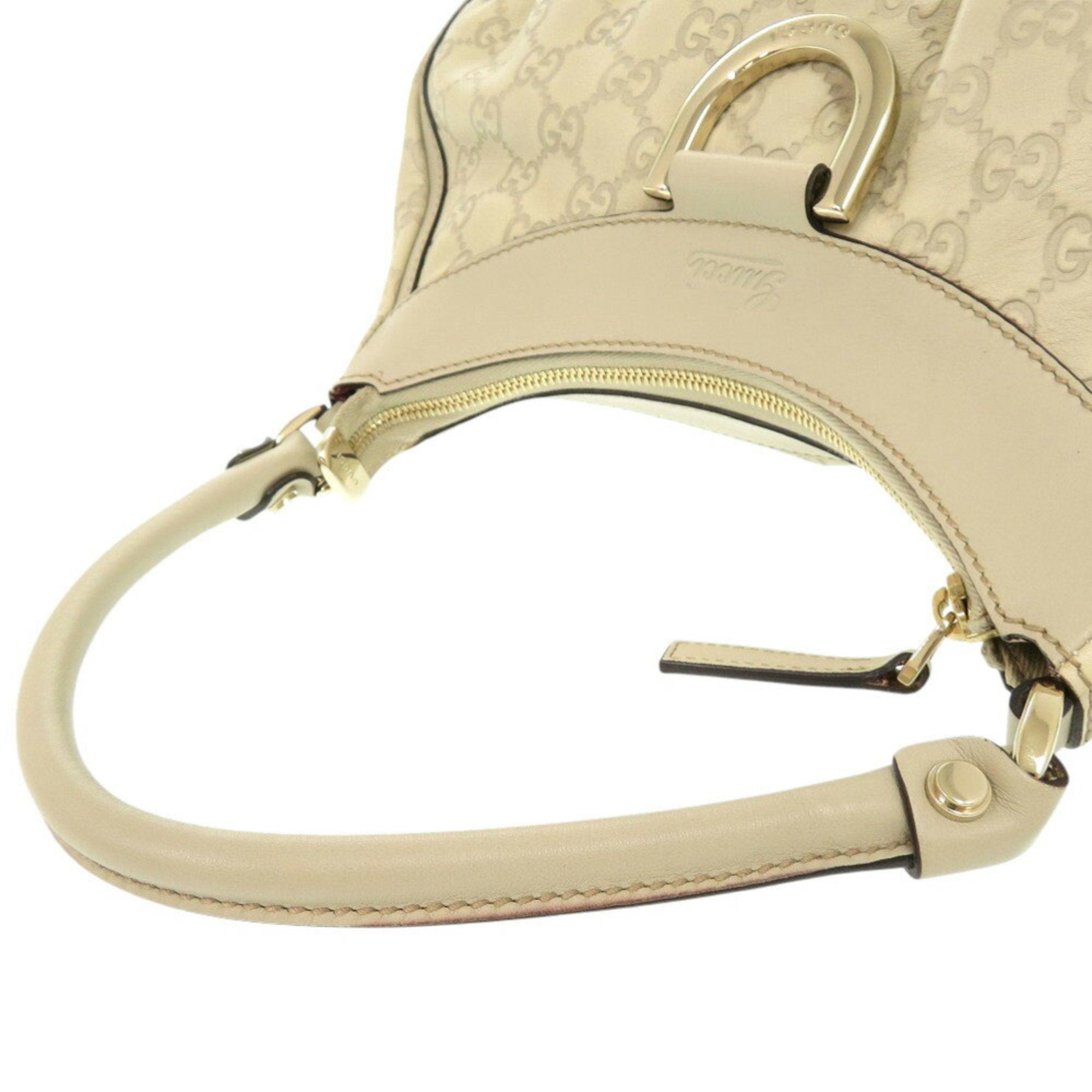 Gucci Ivory Leather Handbag Shoulder Bag (Pre-Owned)