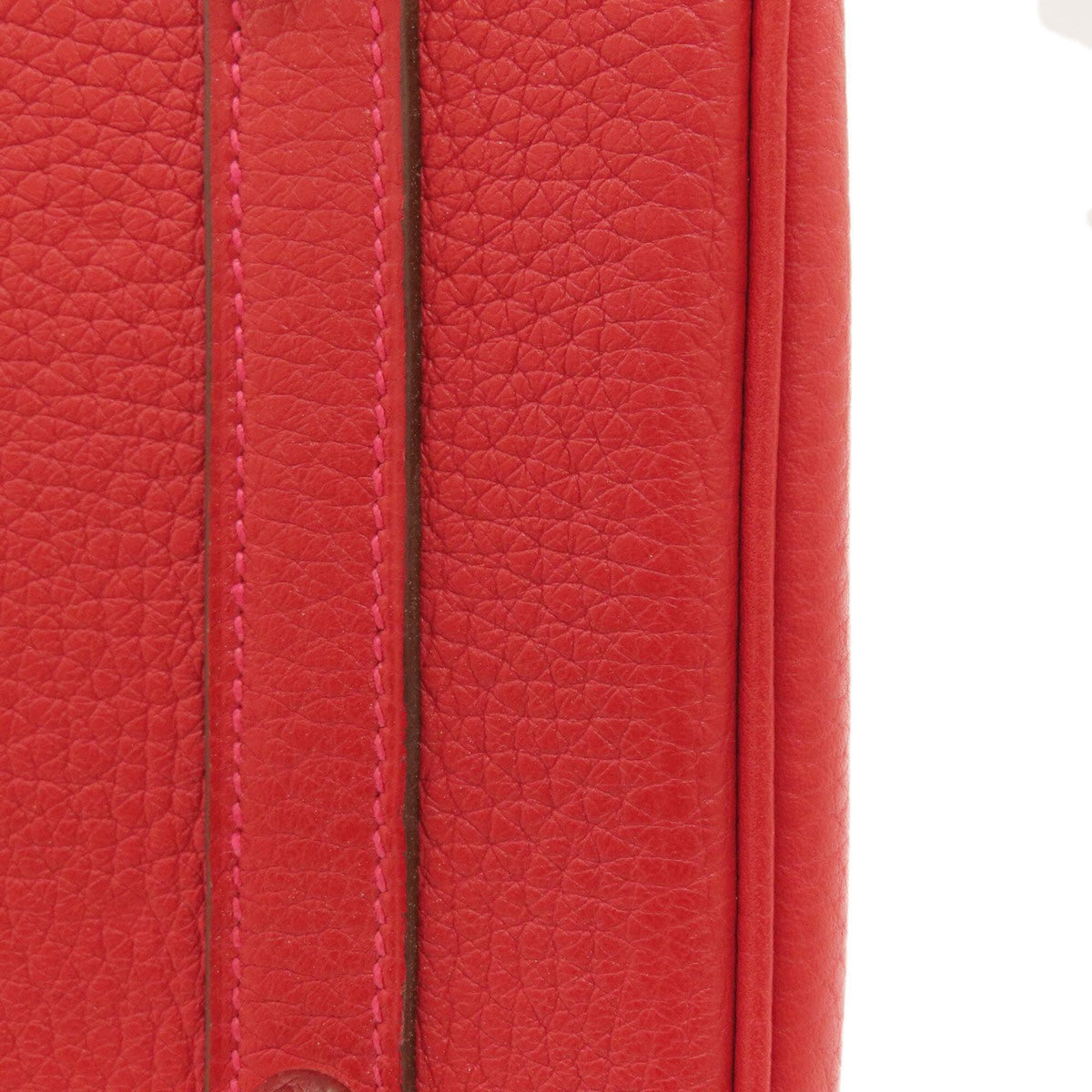 Hermes Red Color Taurillon Clemence Leather Handbag (Pre-Owned)