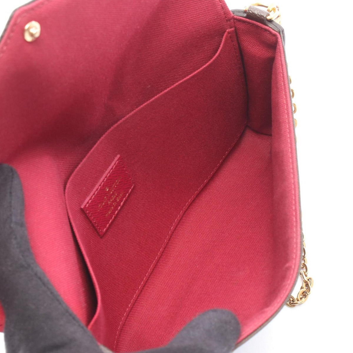 Louis Vuitton Brown Fuchsia Monogram Monogram Leather Handbag Pochette Shoulder Bag (Pre-Owned)
