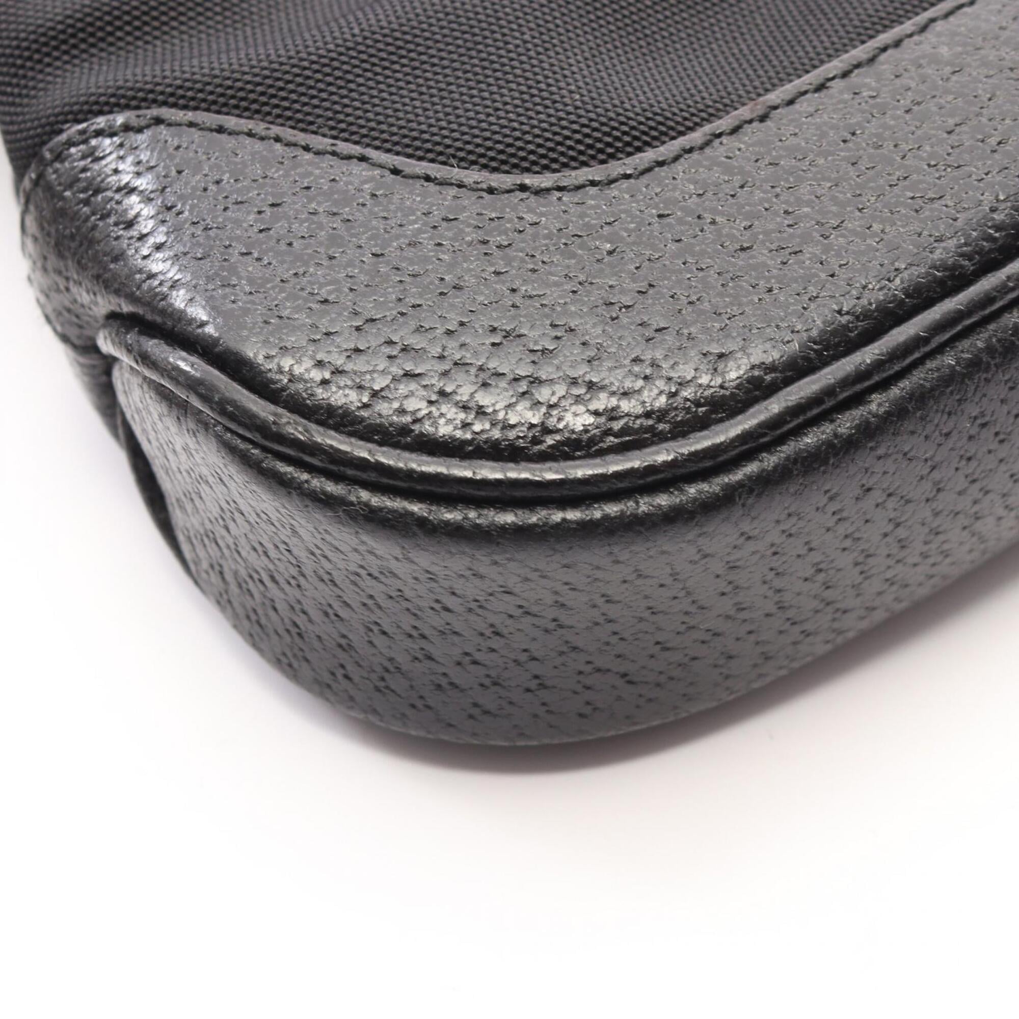 Gucci Black Canvas Leather Shoulder Bag (Pre-Owned)