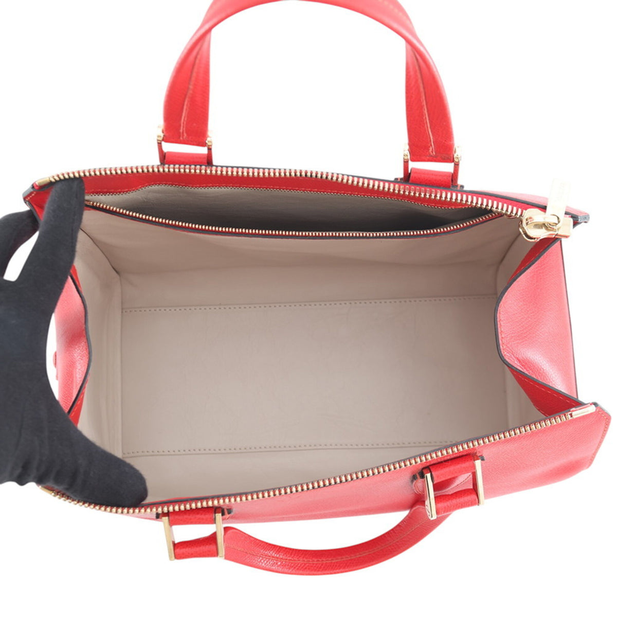 Valextra Red Color Leather Handbag (Pre-Owned)