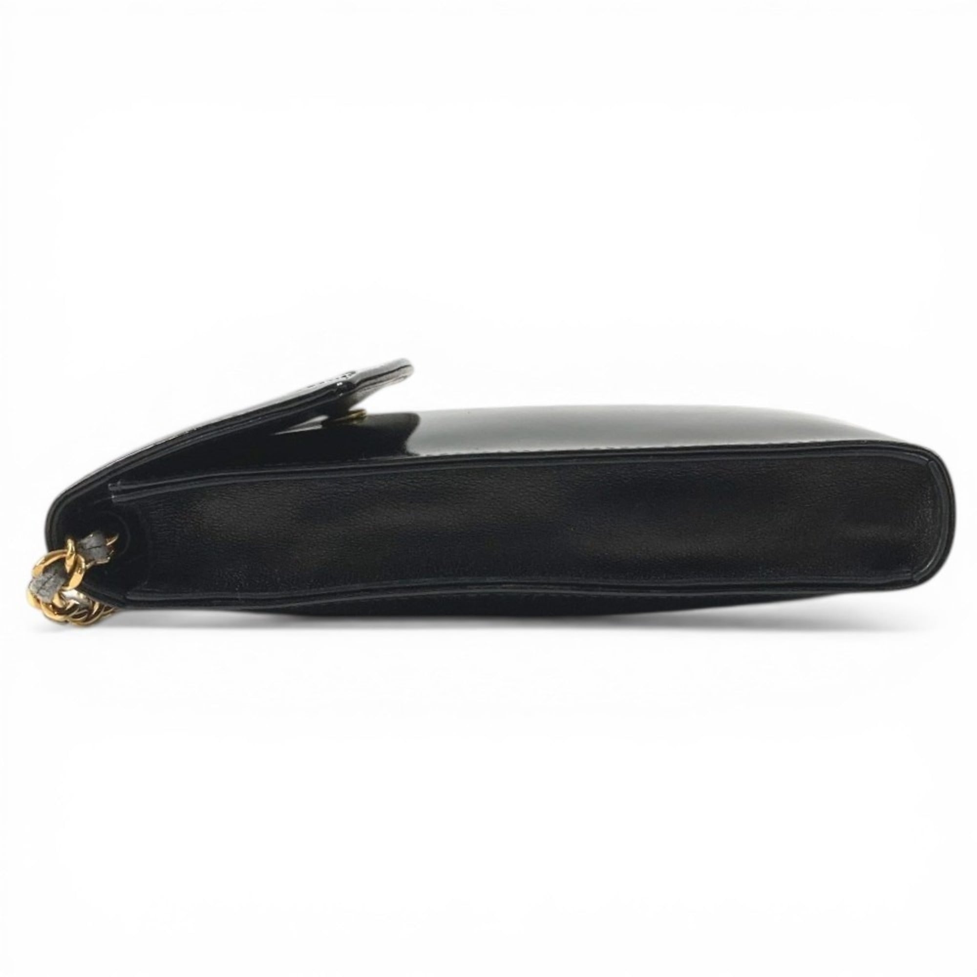 Chanel Black Leather Pochette Pouch Shoulder Bag (Pre-Owned)
