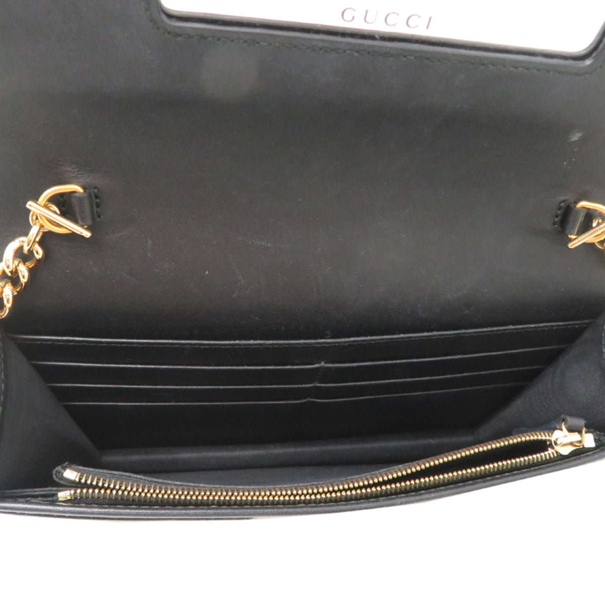 Gucci Black Gold Leather Shoulder Bag (Pre-Owned)