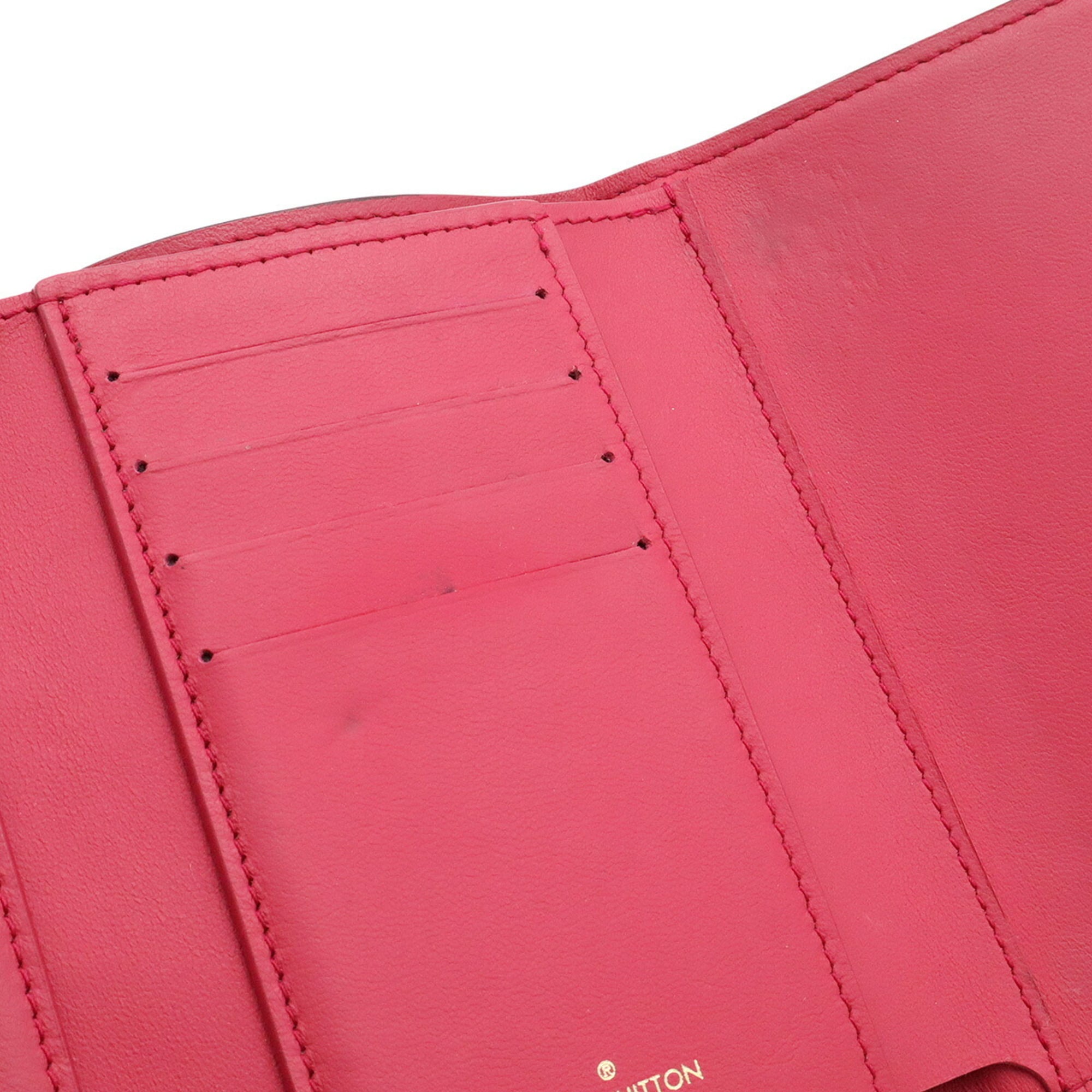 Louis Vuitton Black Hot Pink Noir Leather Wallet (Tri-Fold) (Pre-Owned)