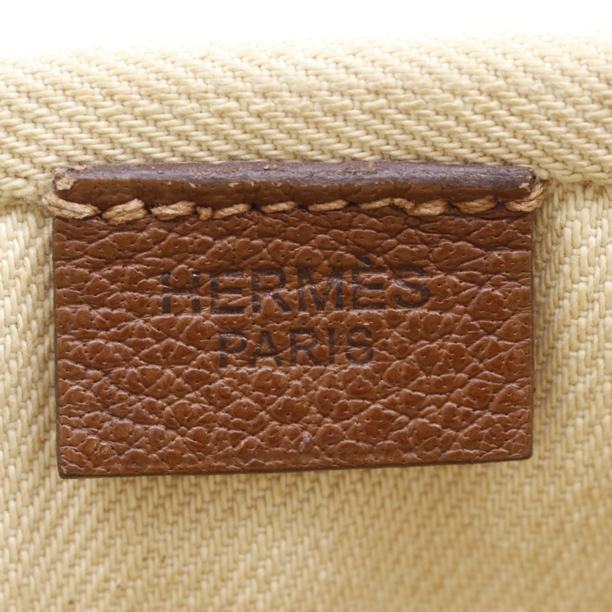 Hermes Beige Canvas Tote Bag (Pre-Owned)