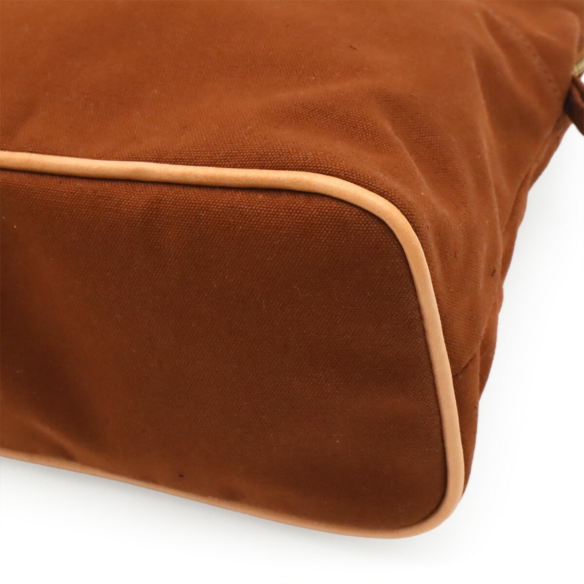 Hermes Brown Canvas Clutch Bag Handbag Pouch (Pre-Owned)