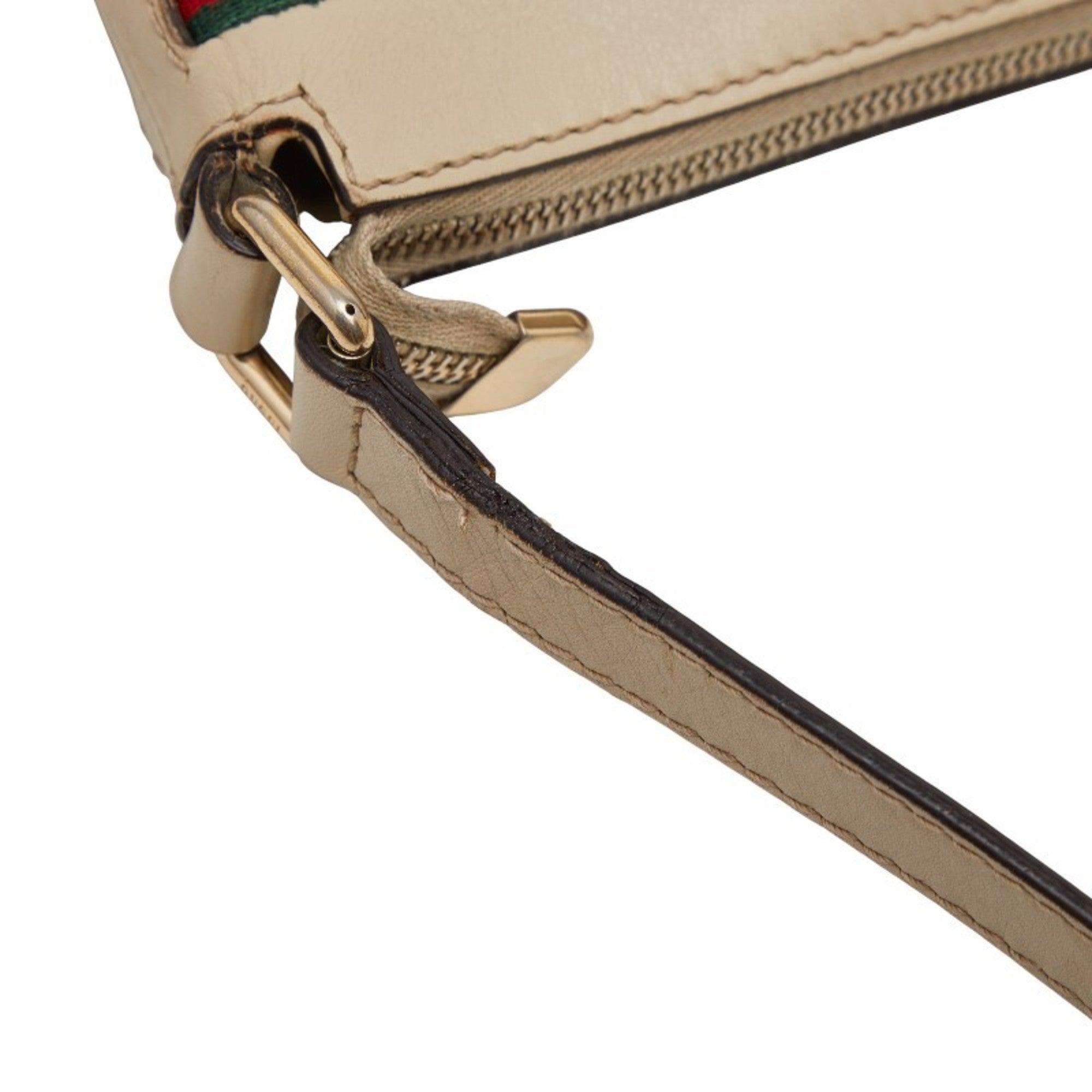 Gucci Beige Multi-Color Canvas Leather Pochette Shoulder Bag (Pre-Owned)