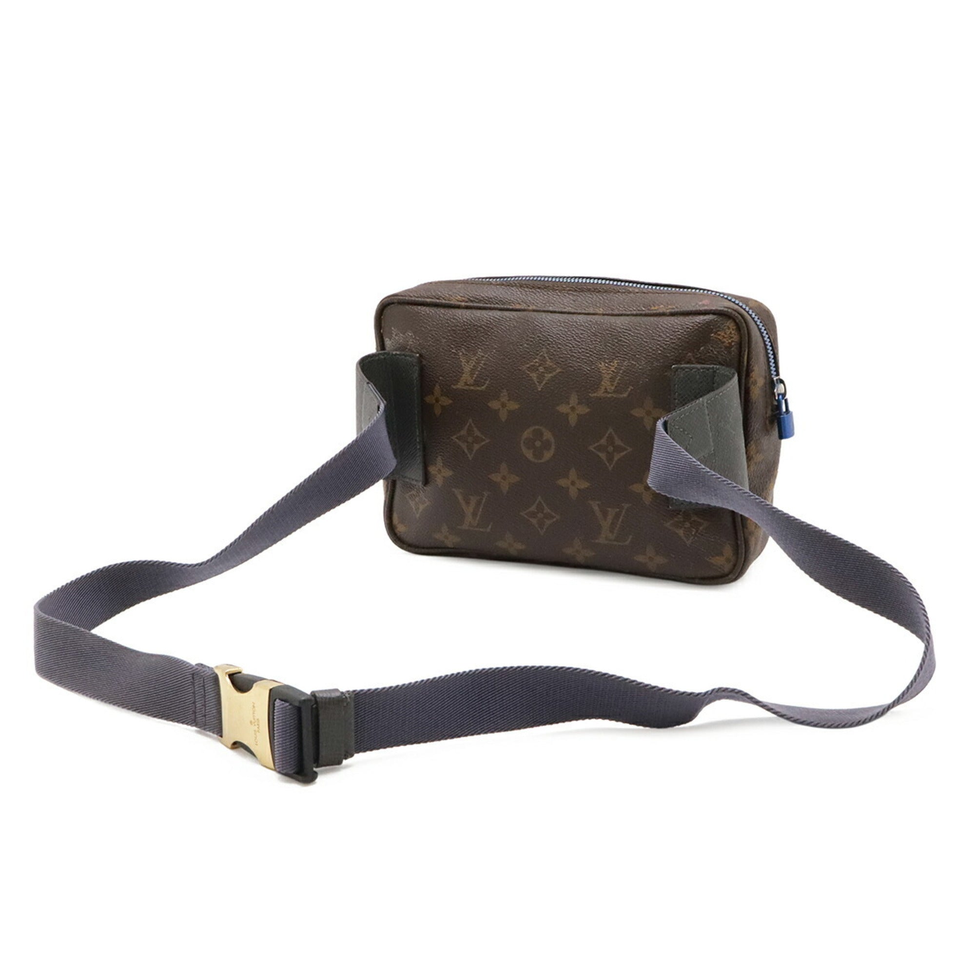 Louis Vuitton Blue Brown Monogram Canvas Fanny Pack Shoulder Bag Sling Bag (Pre-Owned)