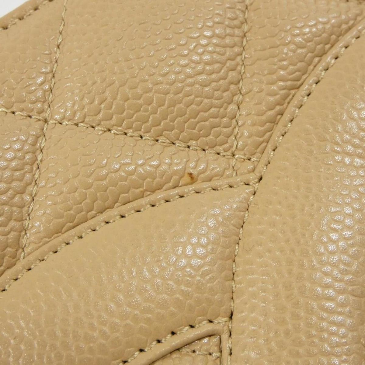 Chanel Beige Grained Calfskin Handbag (Pre-Owned)