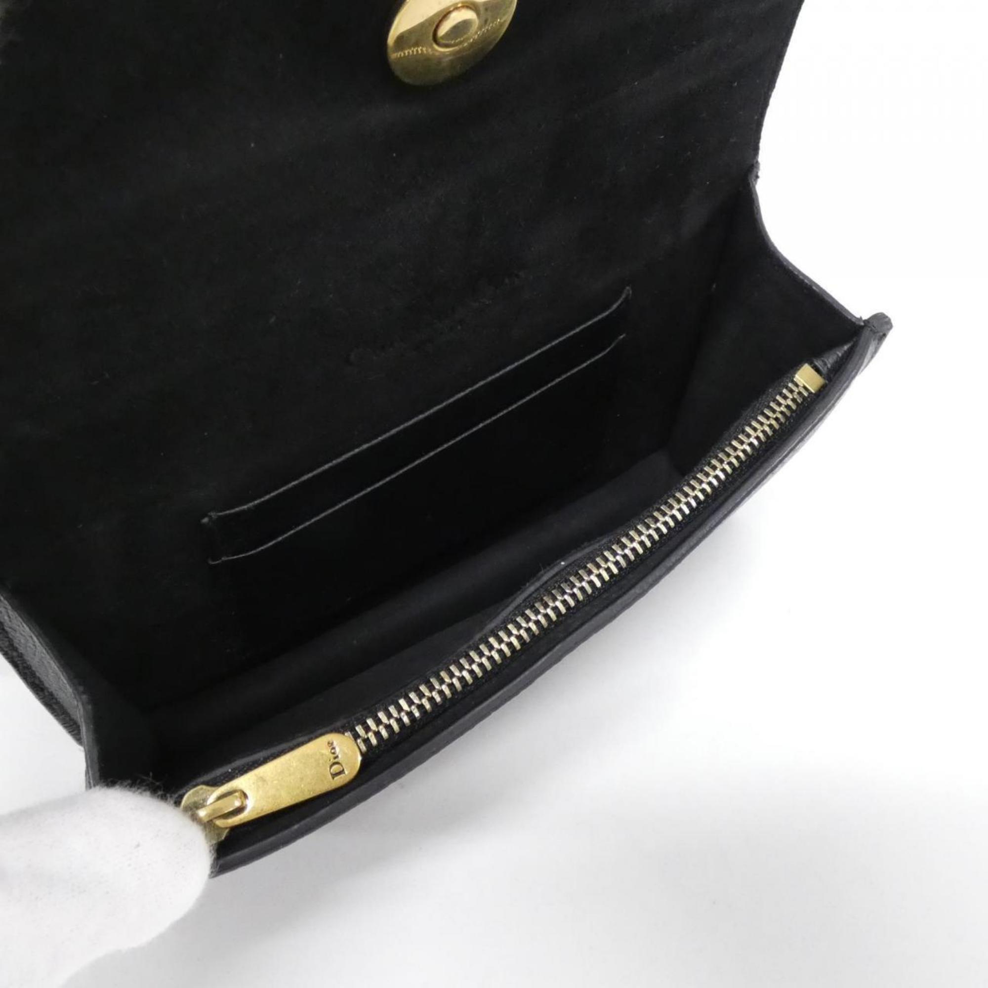 Christian Dior Black Leather Fanny Pack Handbag (Pre-Owned)