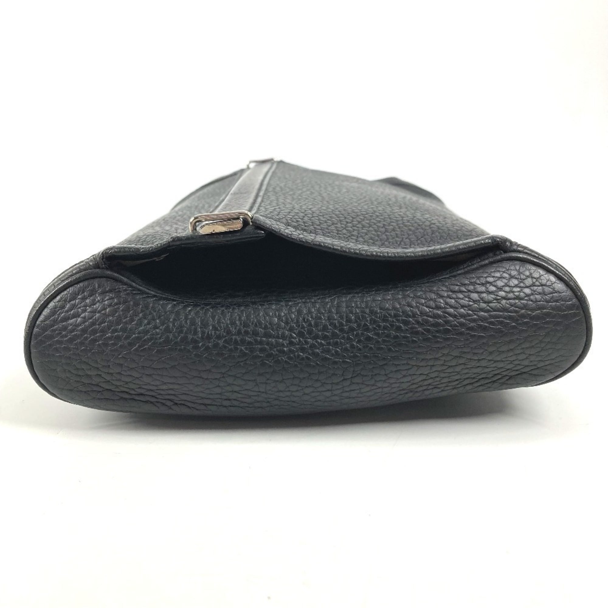 Hermes Black Leather Clutch Bag Pouch (Pre-Owned)