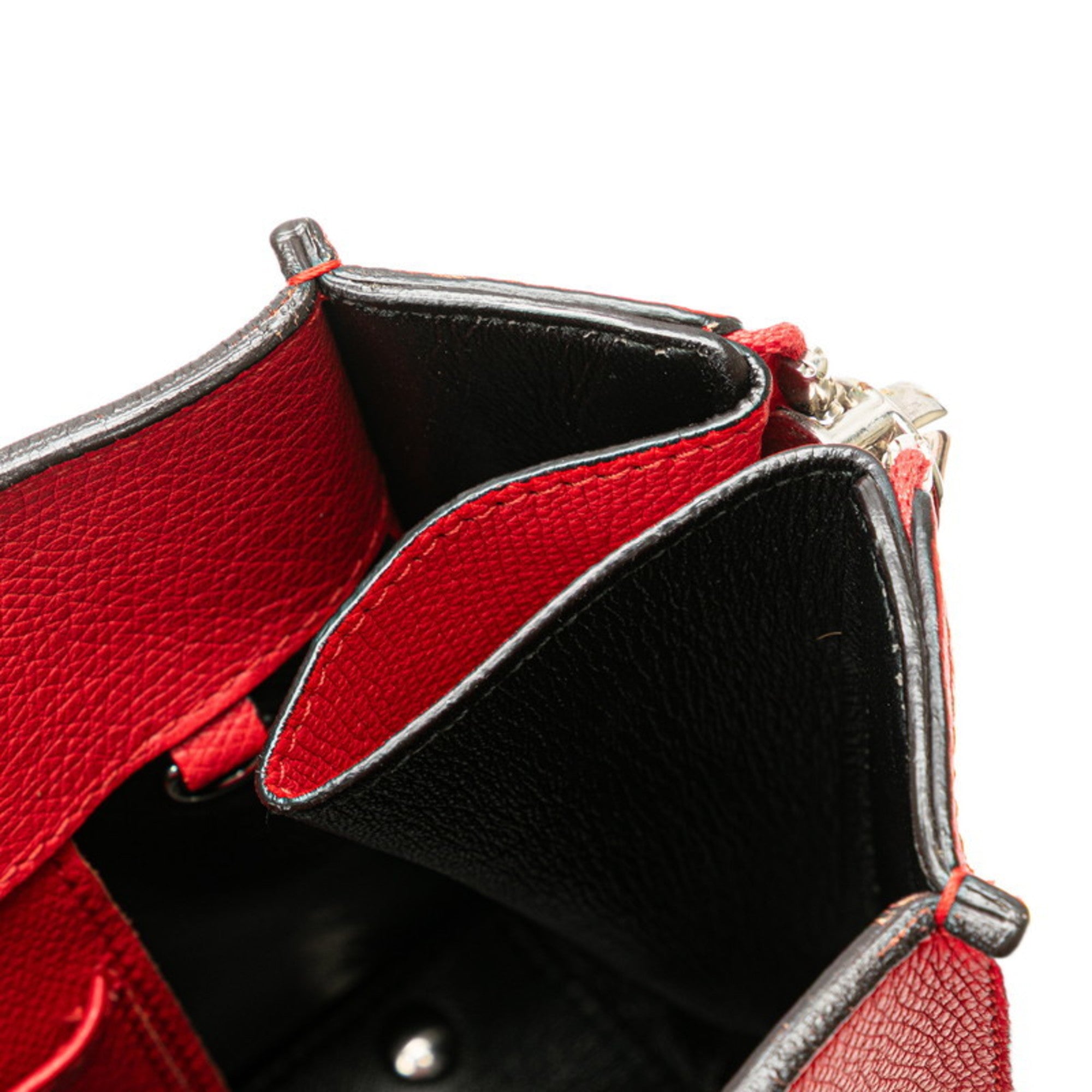 Balenciaga Red Color Leather Shoulder Bag Tote Bag (Pre-Owned)