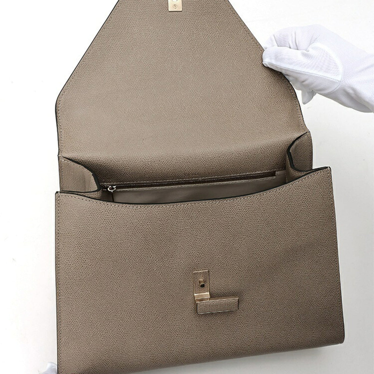 Valextra Grayish Leather Handbag (Pre-Owned)