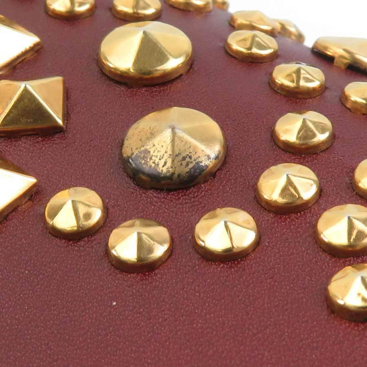Miu Miu Brown Gold Leather Metal Shoulder Bag (Pre-Owned)