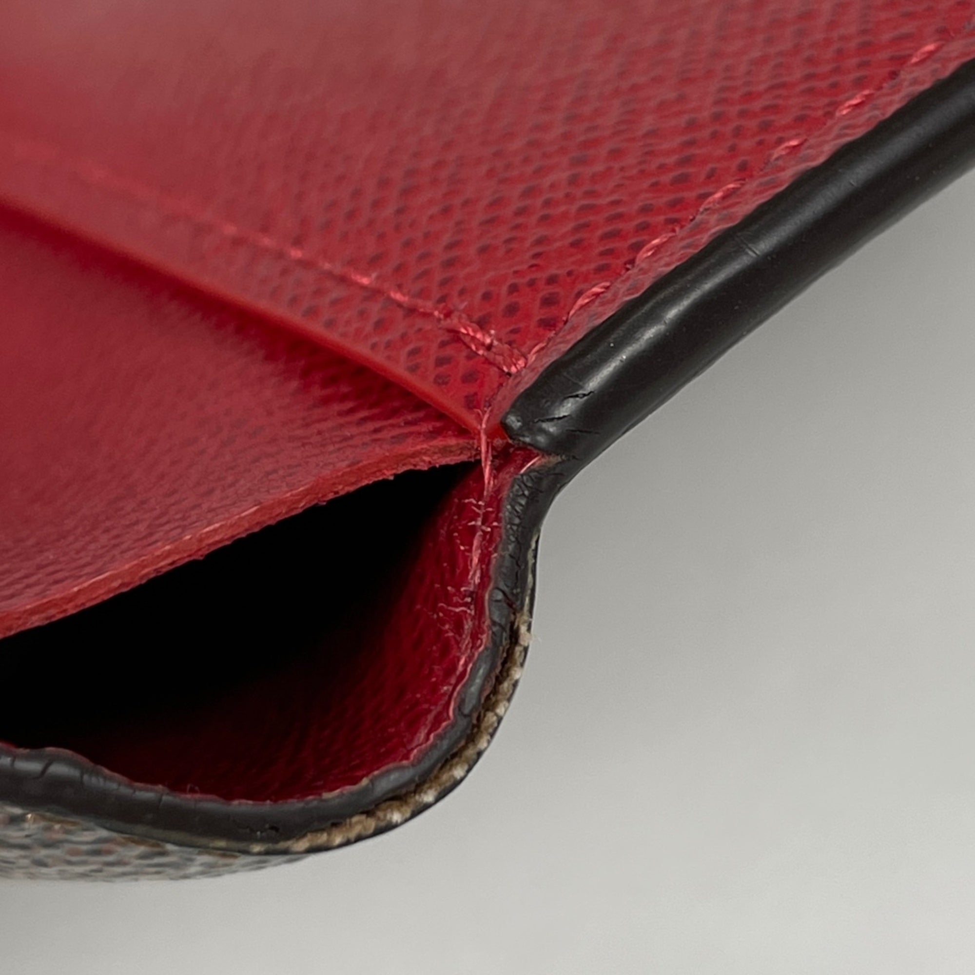 Louis Vuitton Brown Red Color Wallet (Tri-Fold) (Pre-Owned)