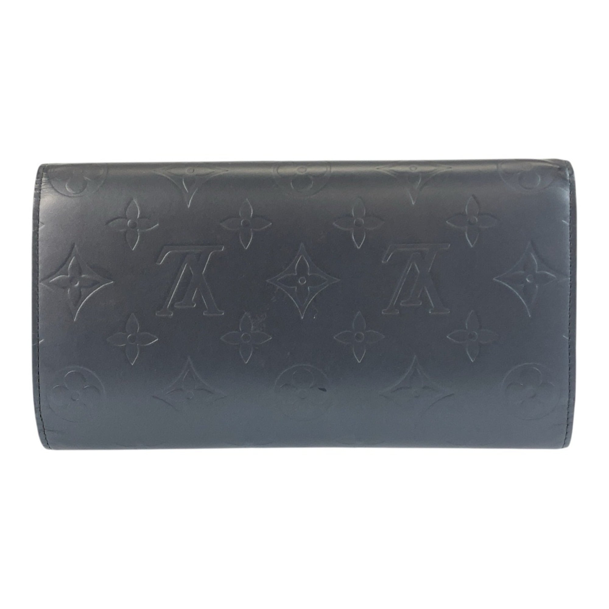 Louis Vuitton Navy Monogram Mat Long Wallet (Tri-Fold) (Pre-Owned)