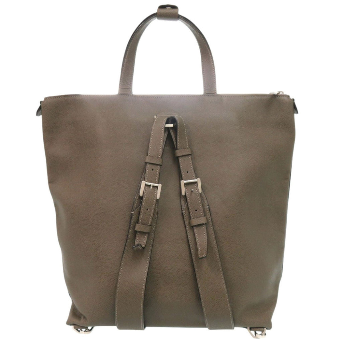 Valextra Gray Leather Tote Bag (Pre-Owned)