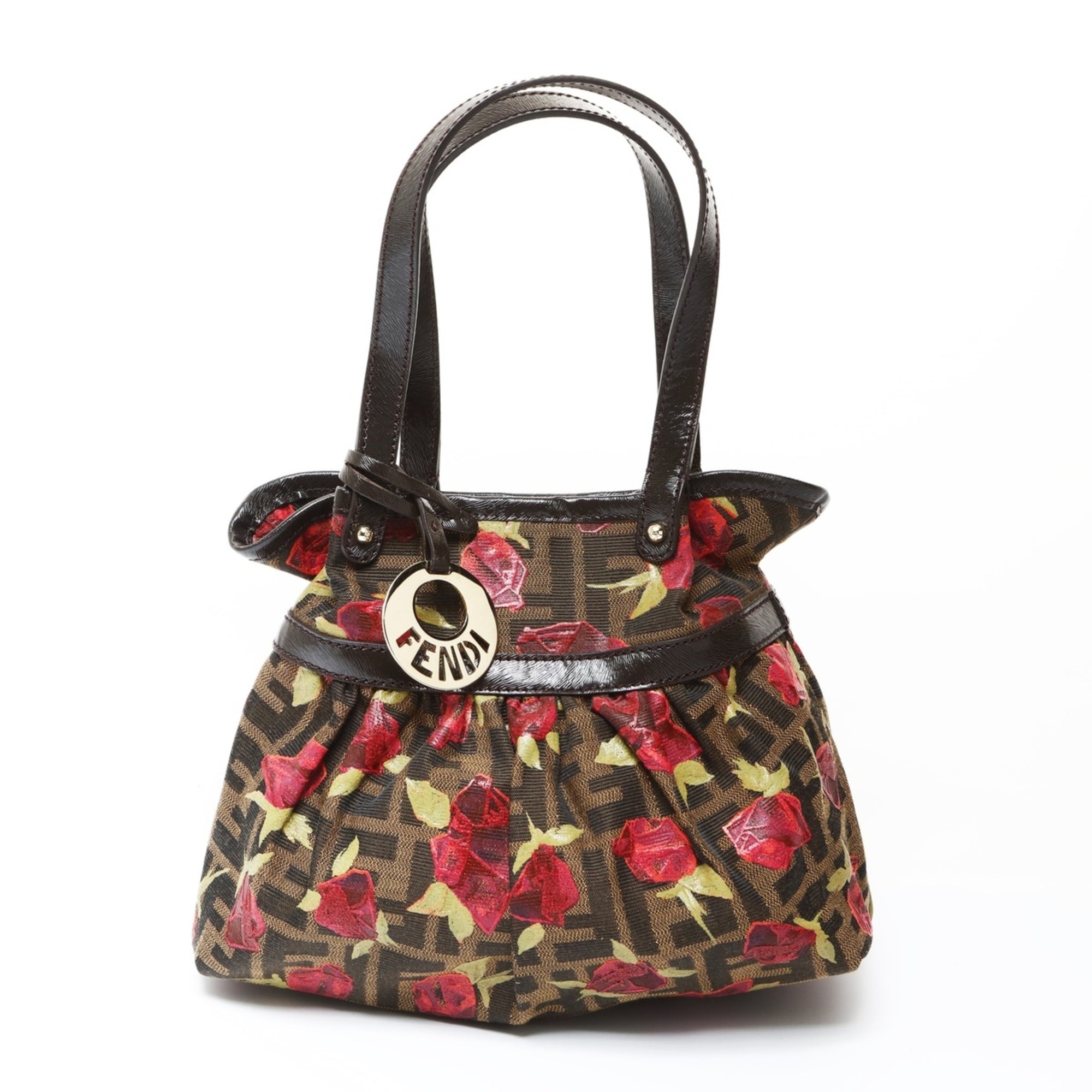 Fendi Zucca Brown Canvas Handbag (Pre-Owned)