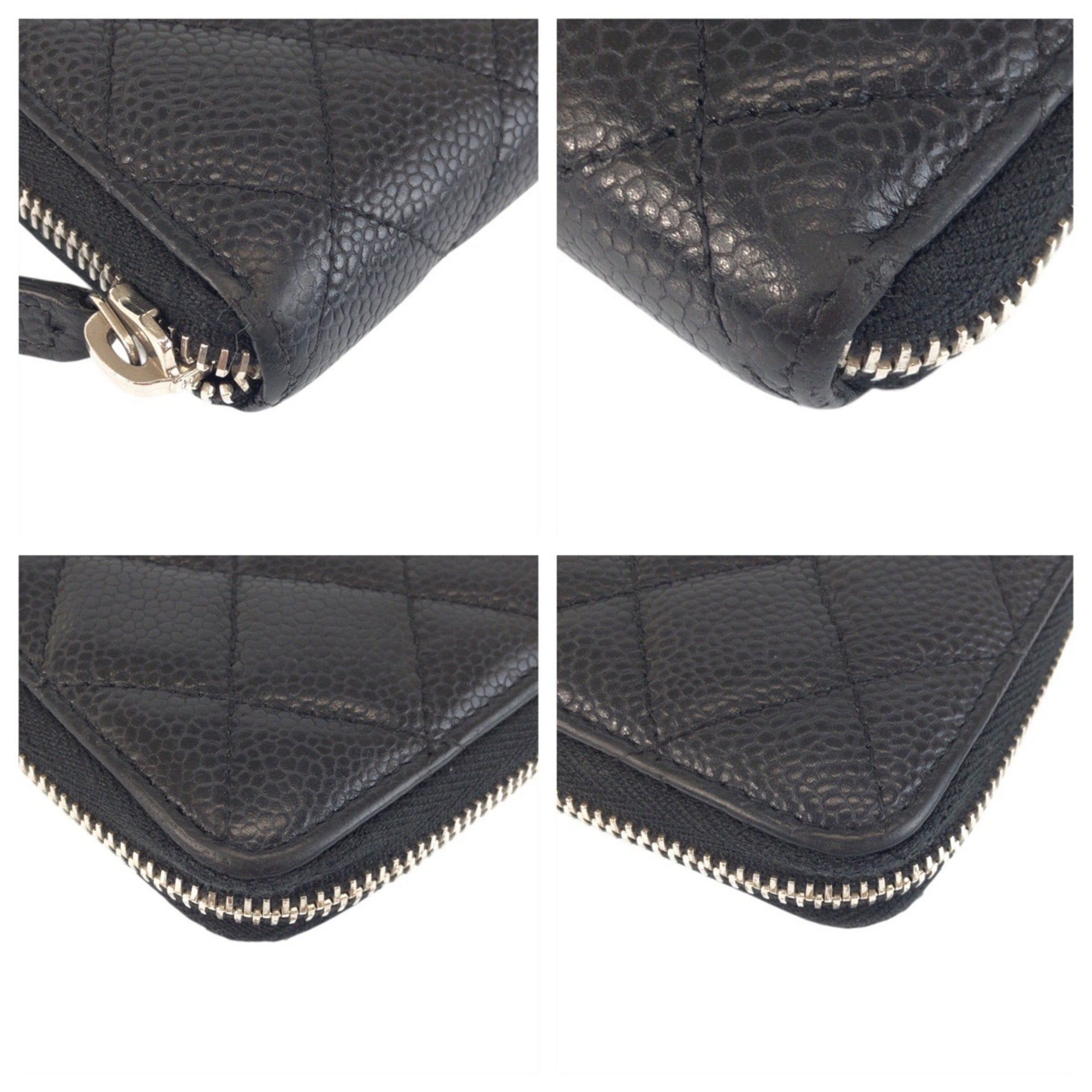 Chanel Black Leather Coin Purse/Coin Case (Pre-Owned)