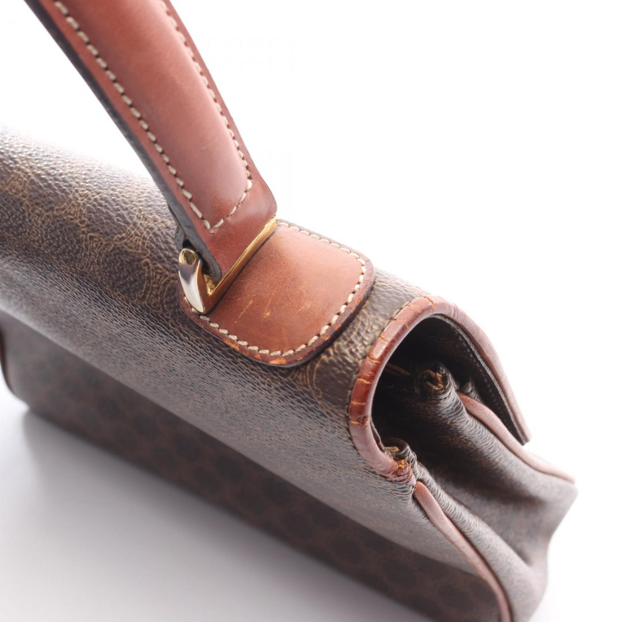 Celine Brown Coated Canvas Leather Handbag (Pre-Owned)
