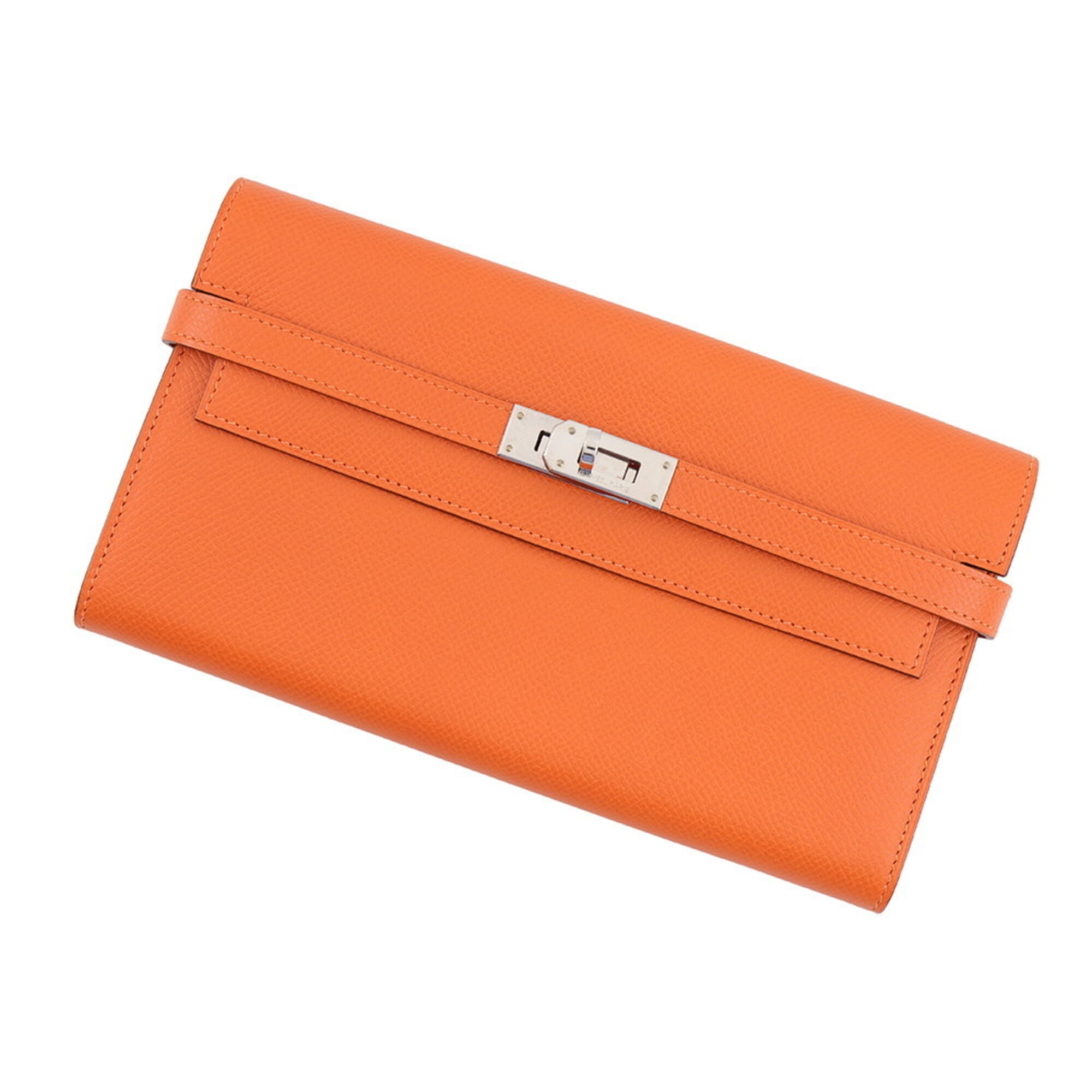 Hermes Orange Epsom Leather Coin Purse/Coin Case (Pre-Owned)
