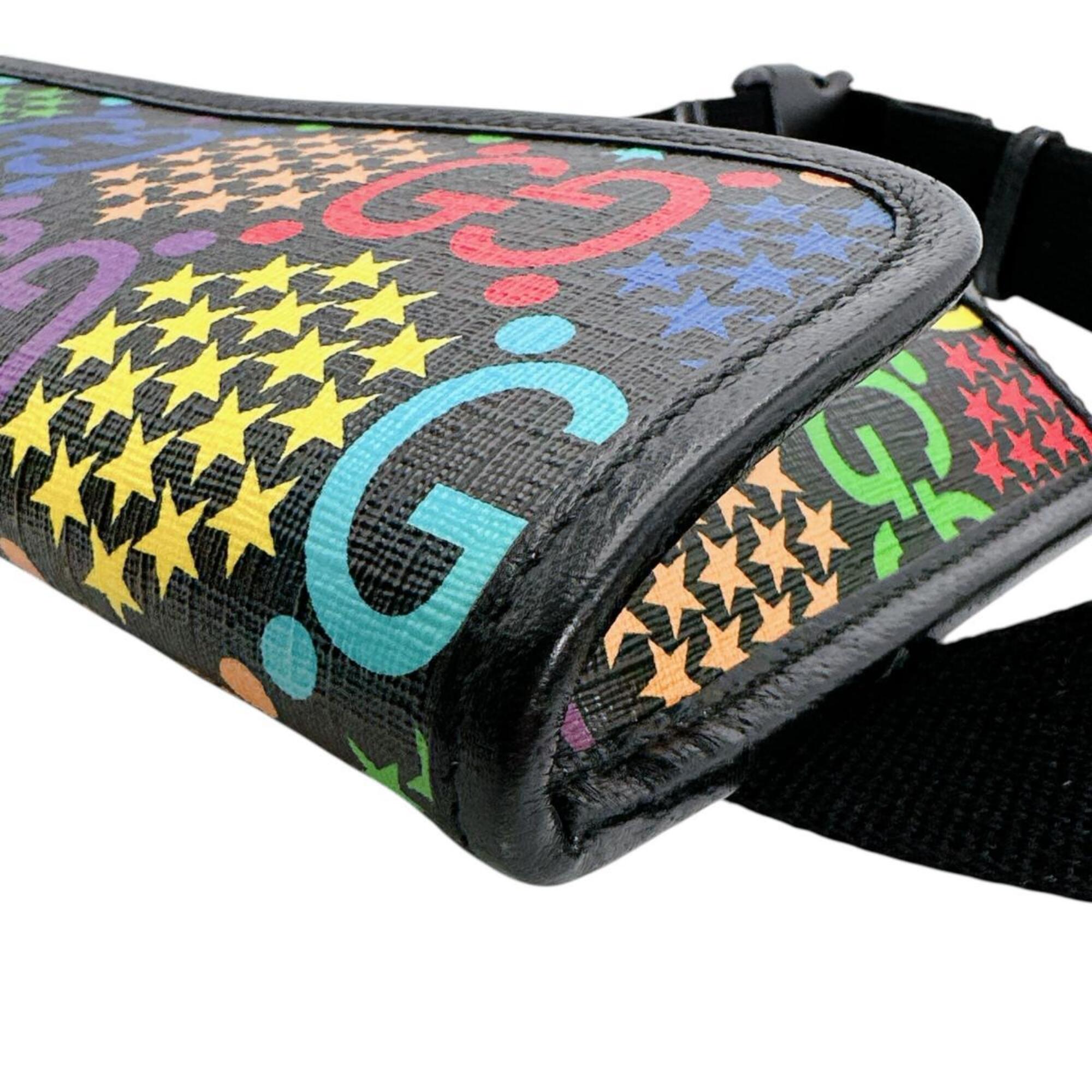 Gucci Black Multi-Color Leather Fanny Pack (Pre-Owned)